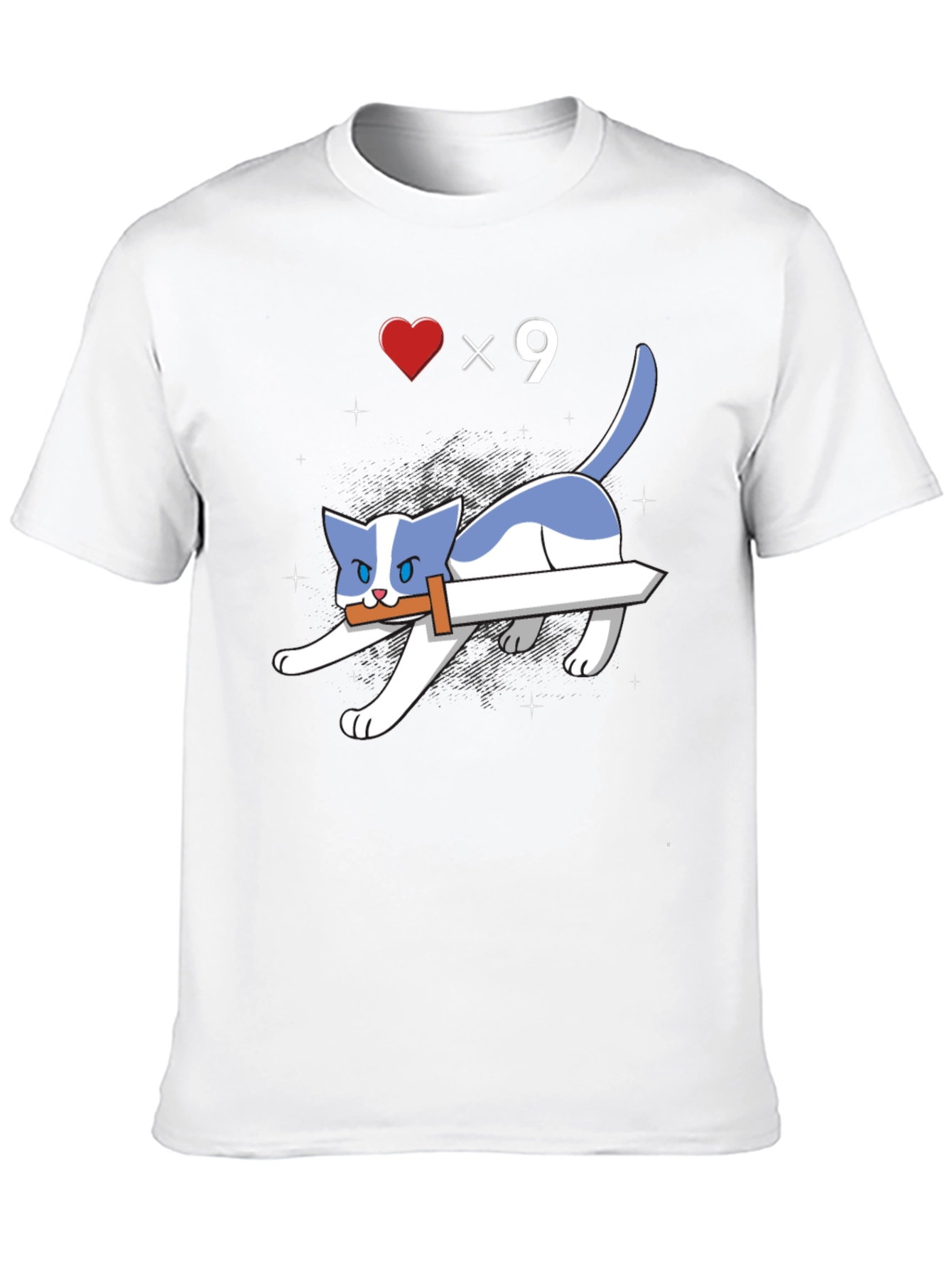Sword Cat T-Shirt - Gamer Style Graphic Tee