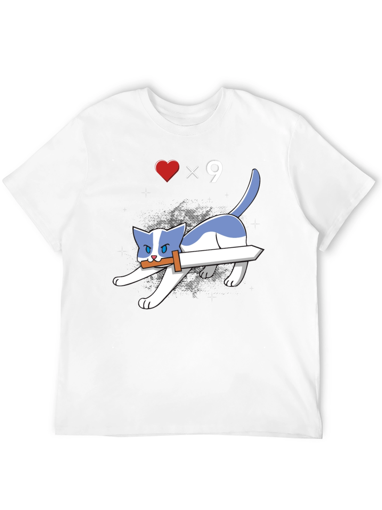 Sword Cat T-Shirt - Gamer Style Graphic Tee