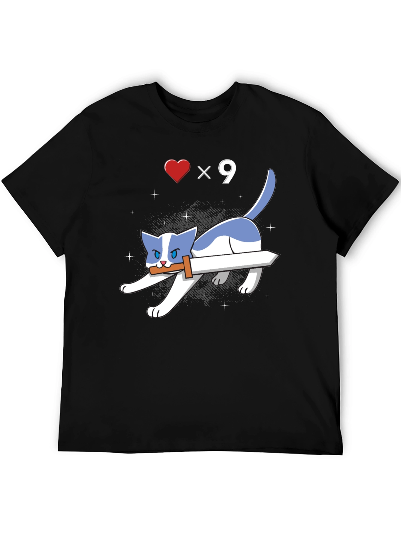Sword Cat T-Shirt - Gamer Style Graphic Tee