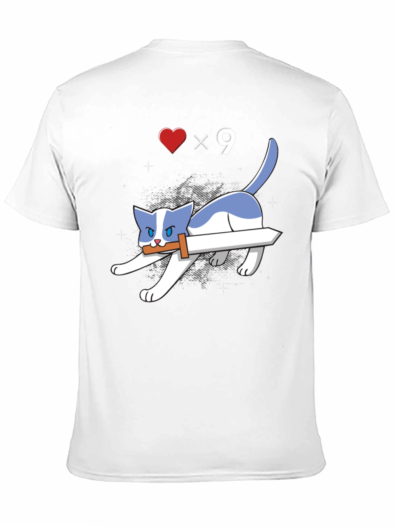 Sword Cat T-Shirt - Gamer Style Graphic Tee