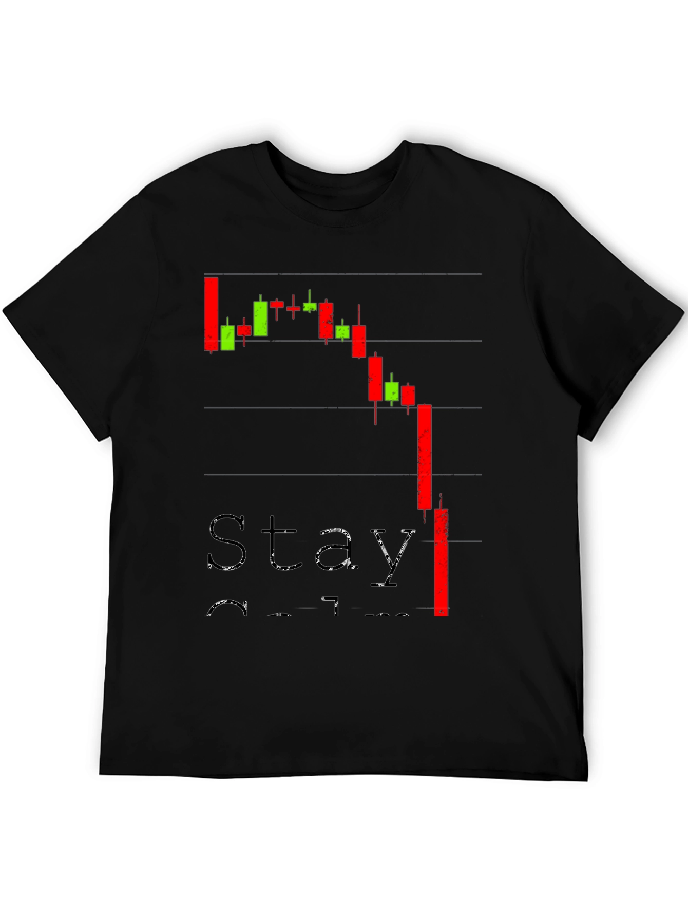 Stay Calm Crypto Chart Black T-Shirt