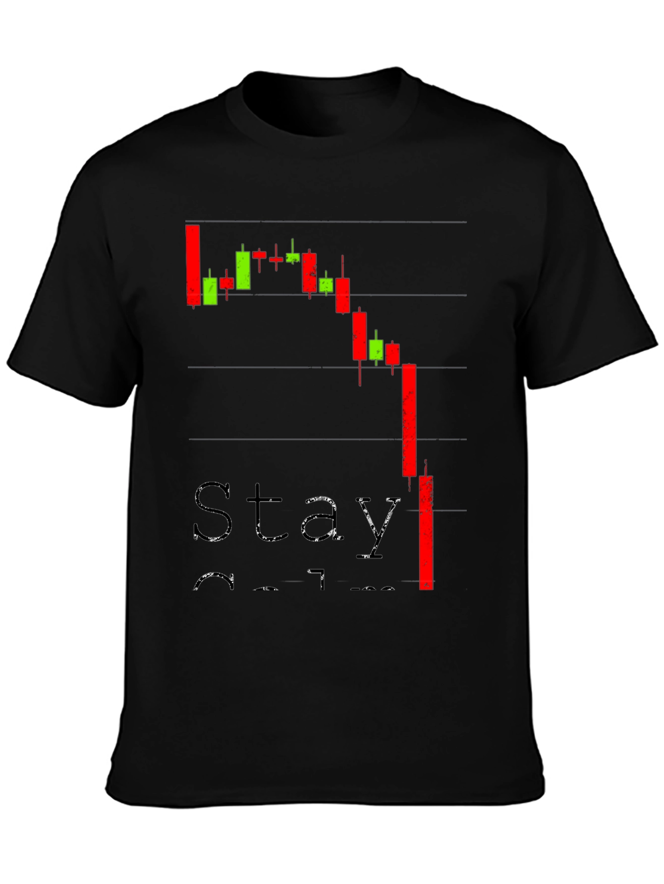 Stay Calm Crypto Chart Black T-Shirt