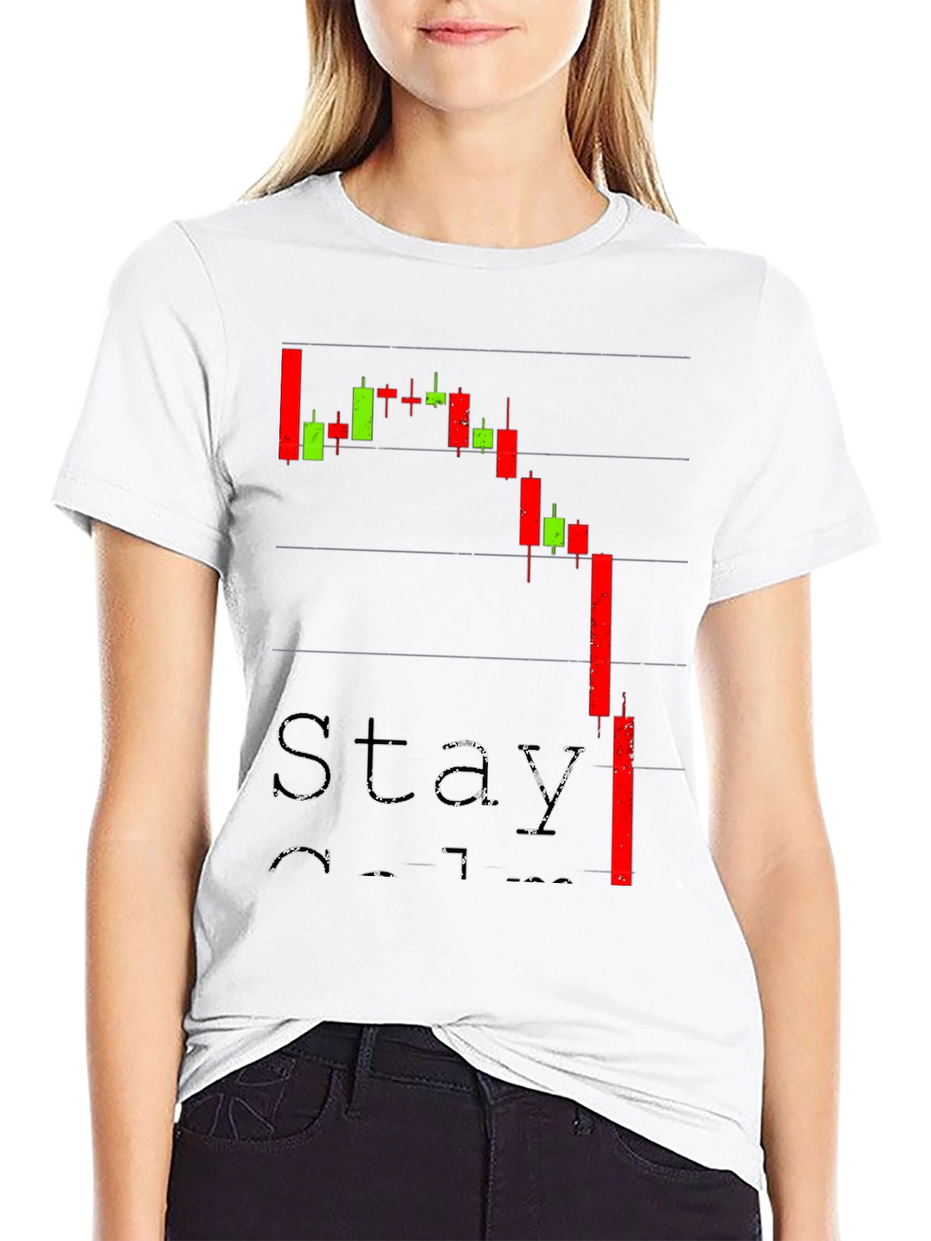 Stay Calm Crypto Chart Black T-Shirt