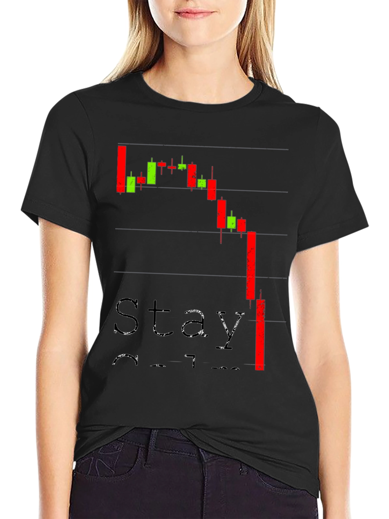Stay Calm Crypto Chart Black T-Shirt