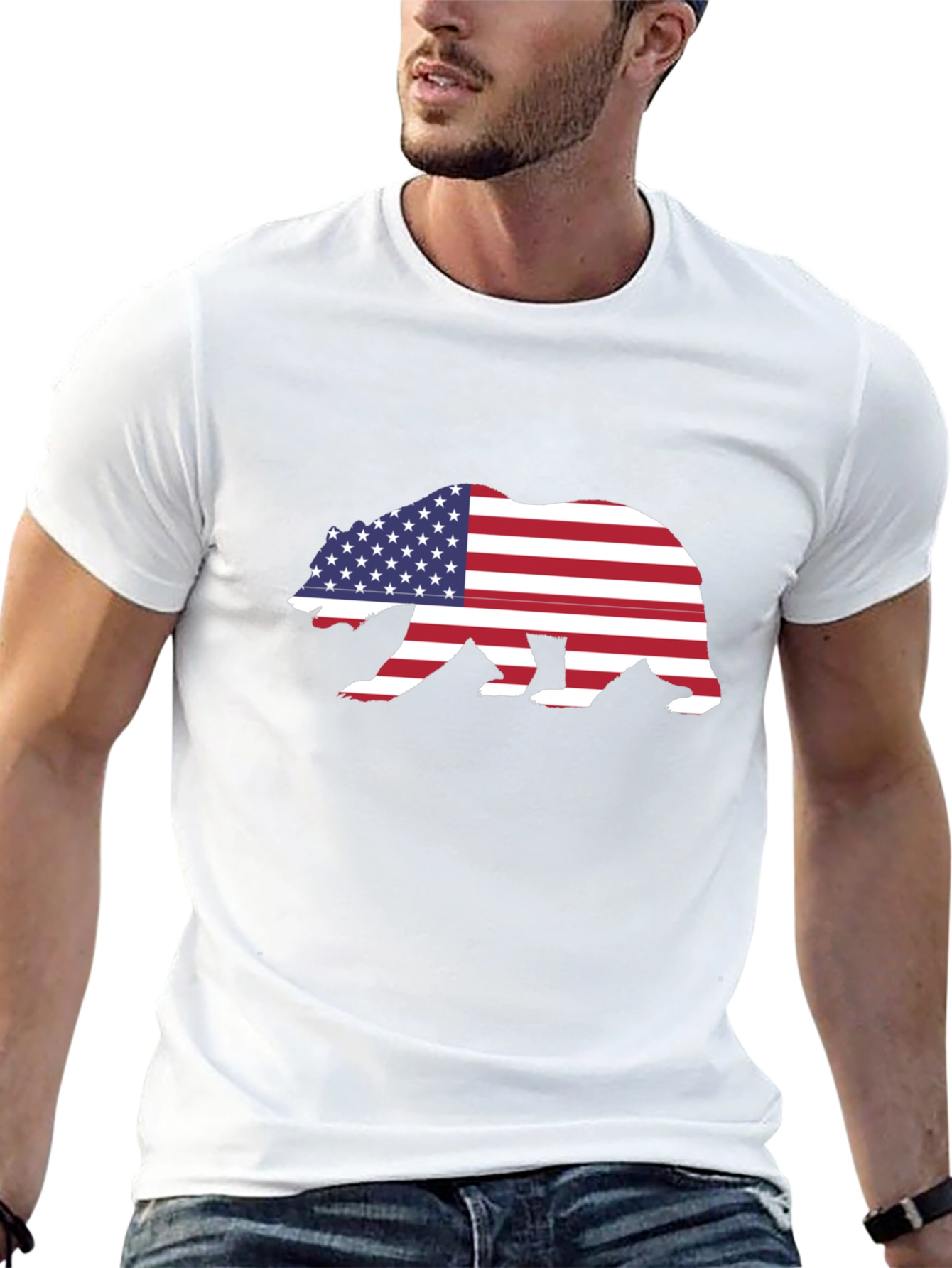 American Flag Bear Graphic Tee