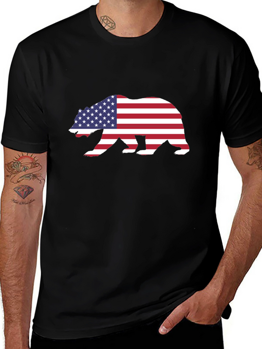American Flag Bear Graphic Tee