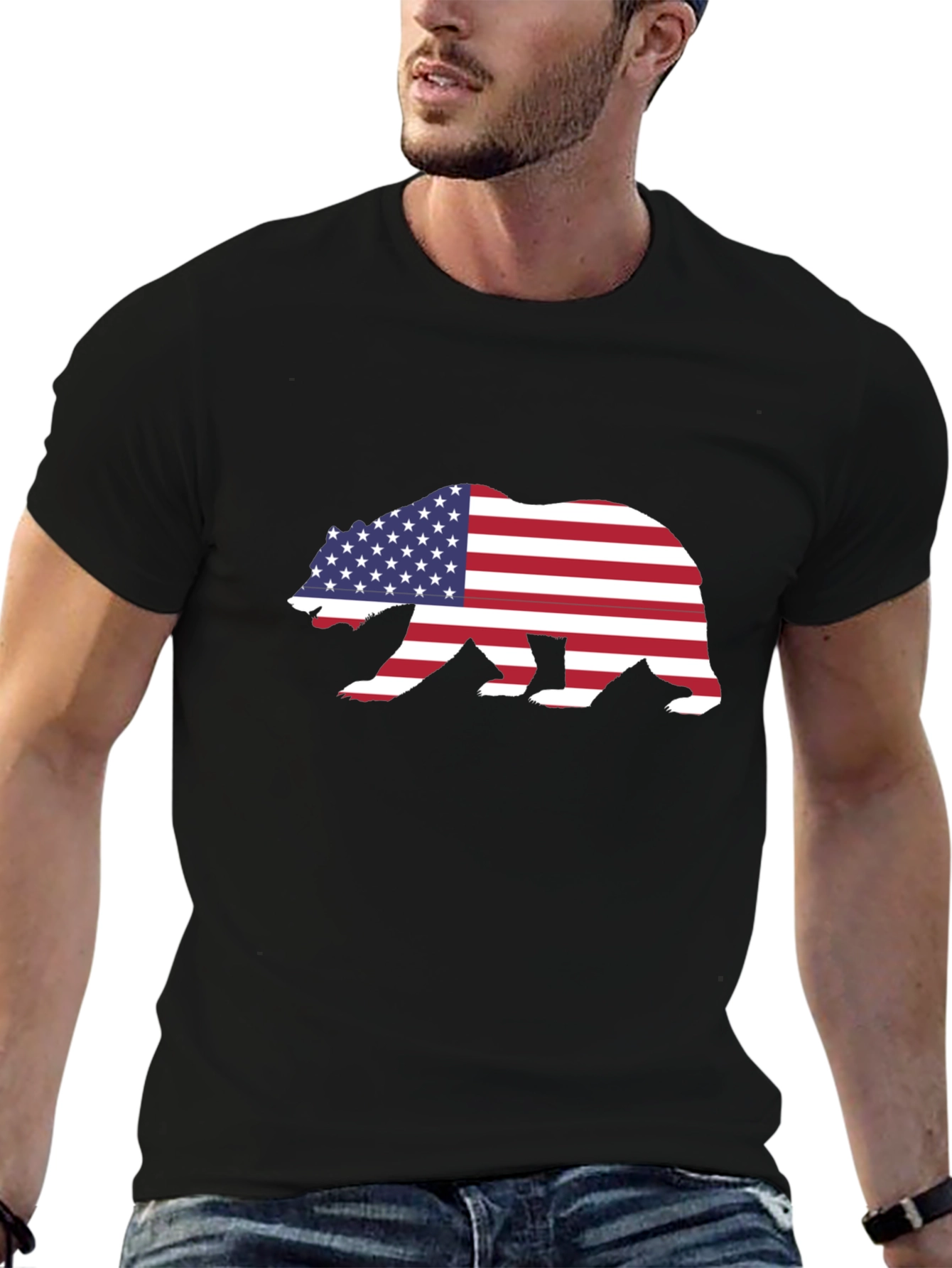 American Flag Bear Graphic Tee