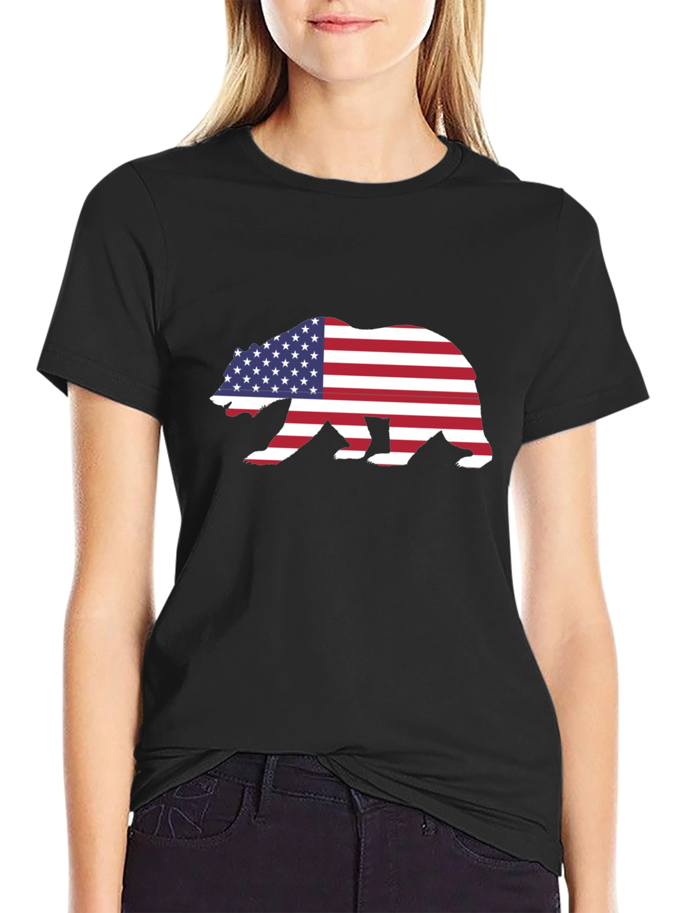 American Flag Bear Graphic Tee