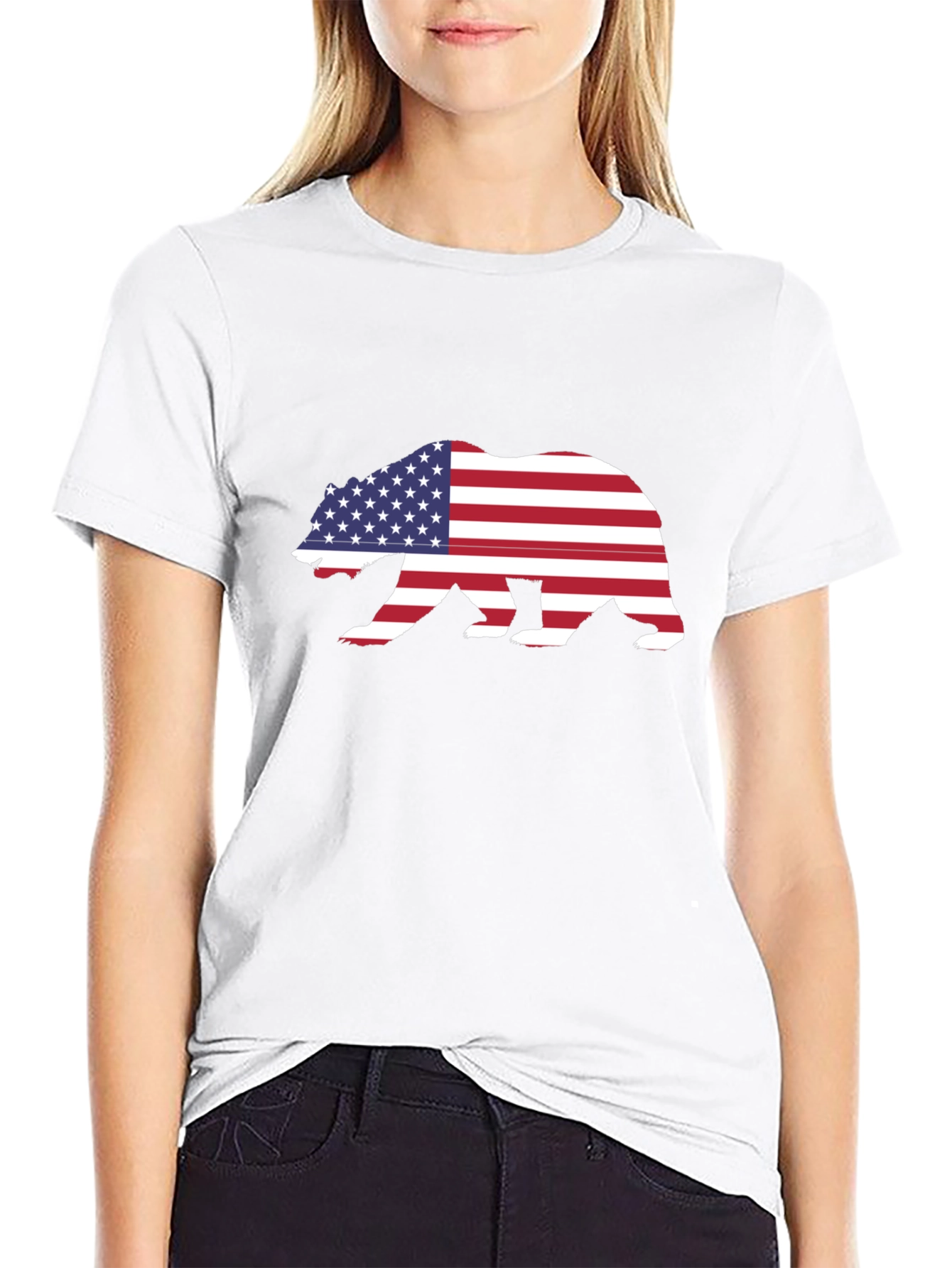 American Flag Bear Graphic Tee