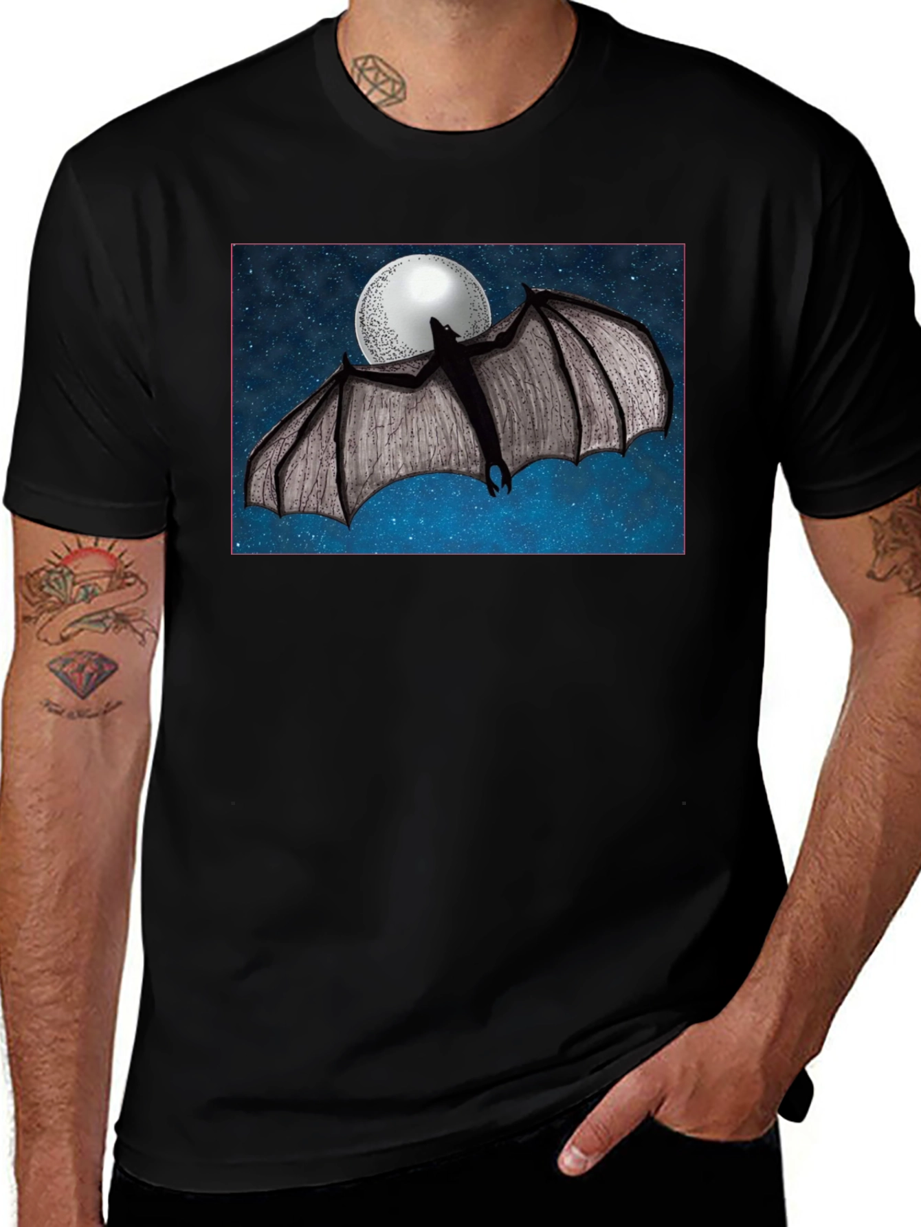 Bat & Moon Graphic Tee
