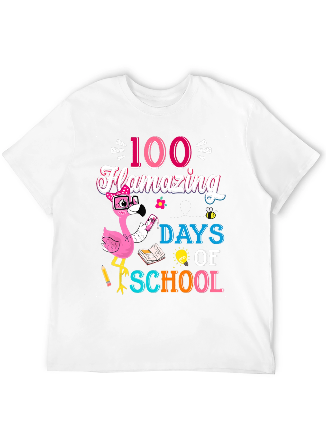 100 Days of School Flamingo T-Shirt