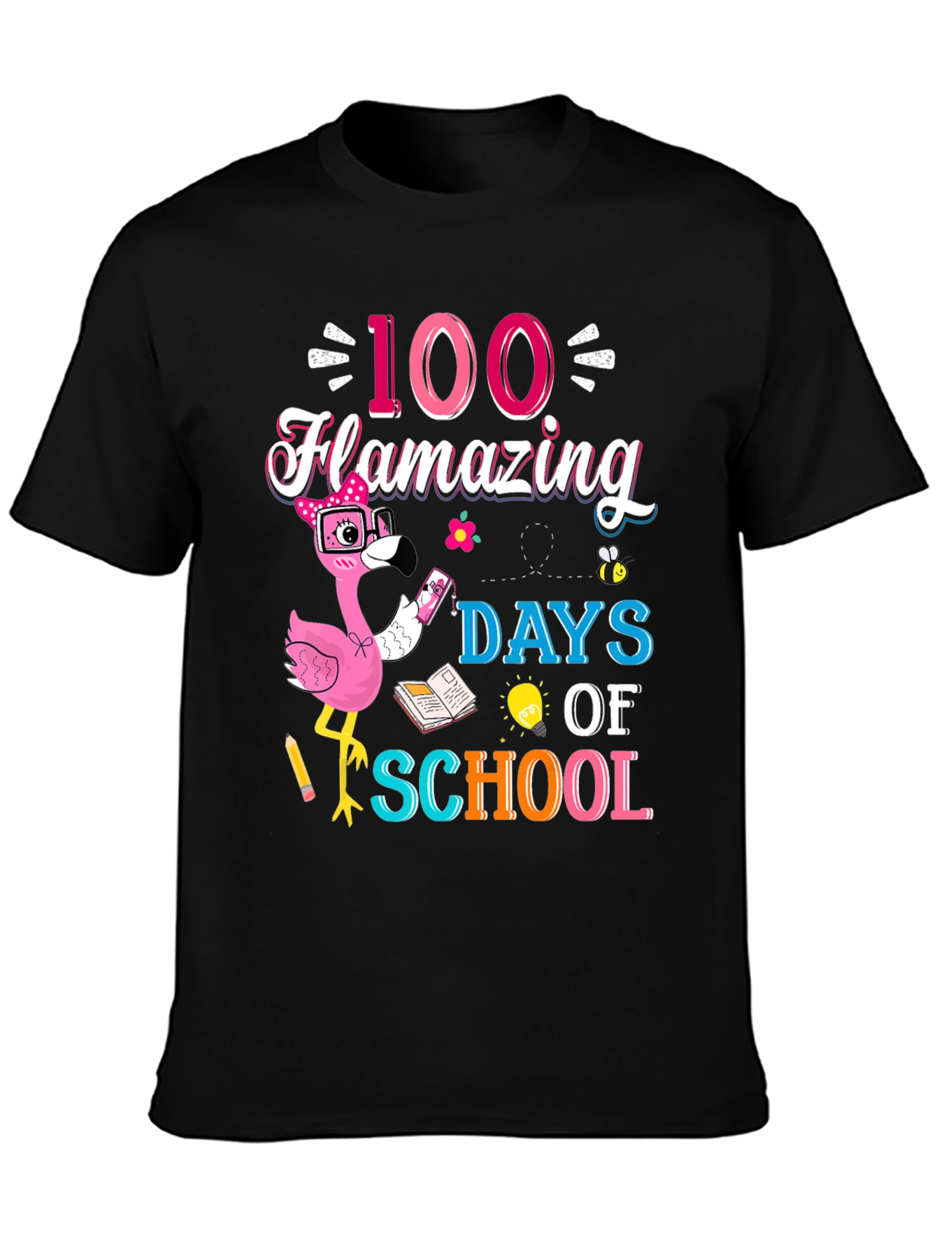 100 Days of School Flamingo T-Shirt
