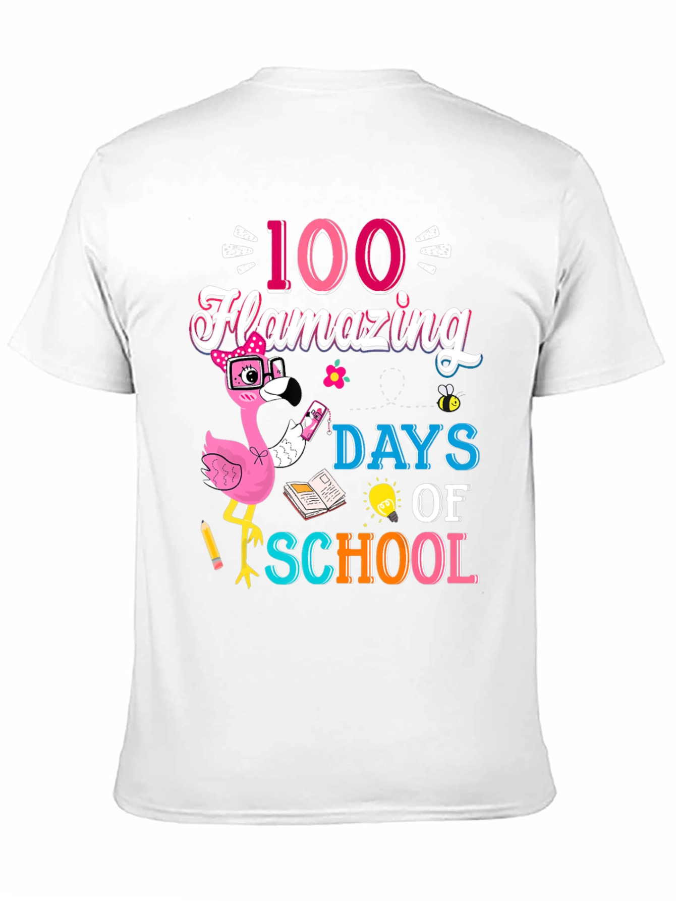 100 Days of School Flamingo T-Shirt
