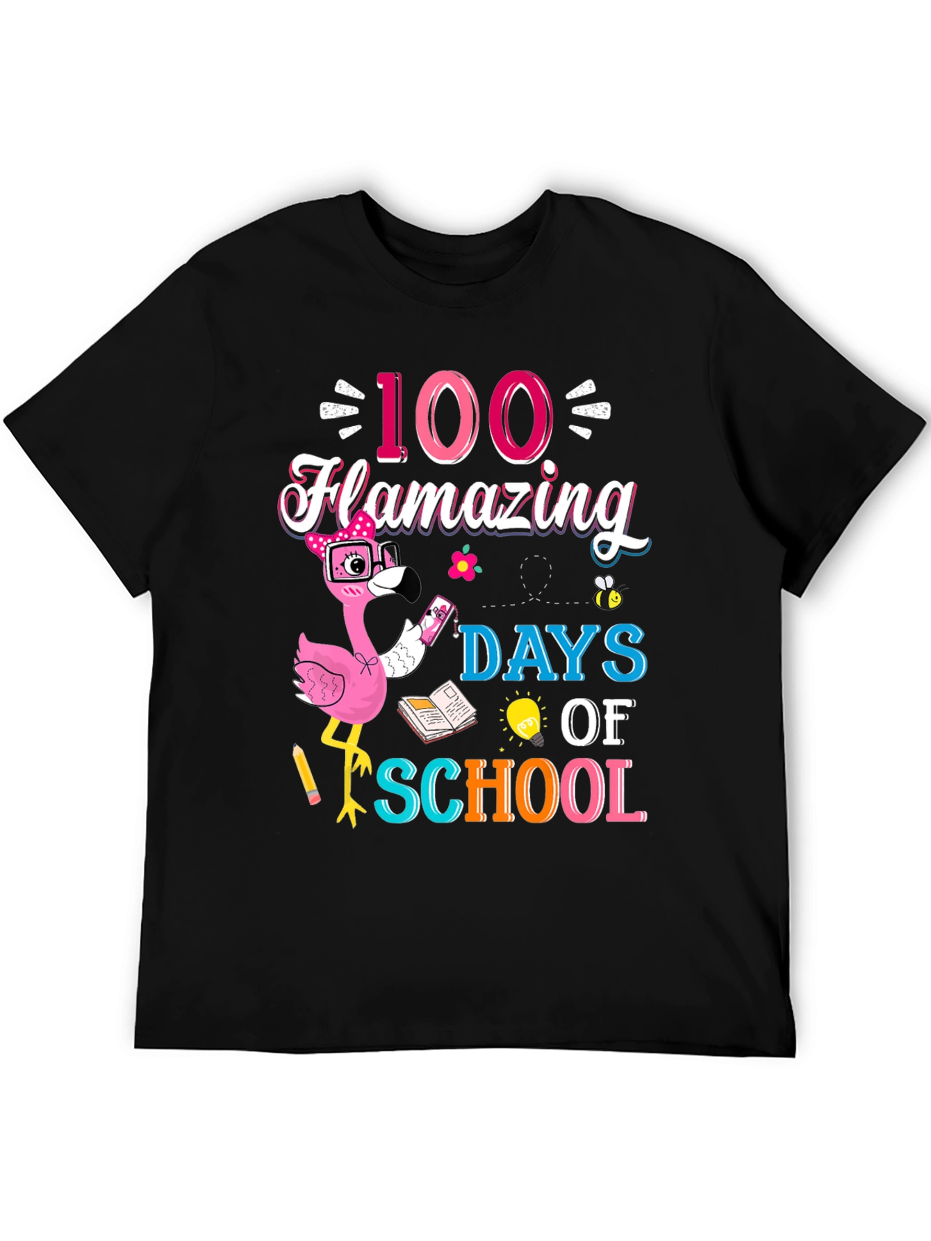 100 Days of School Flamingo T-Shirt