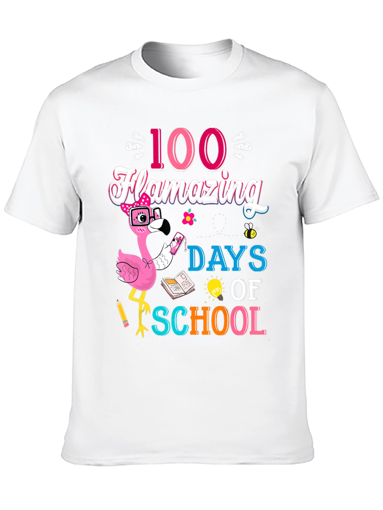 100 Days of School Flamingo T-Shirt
