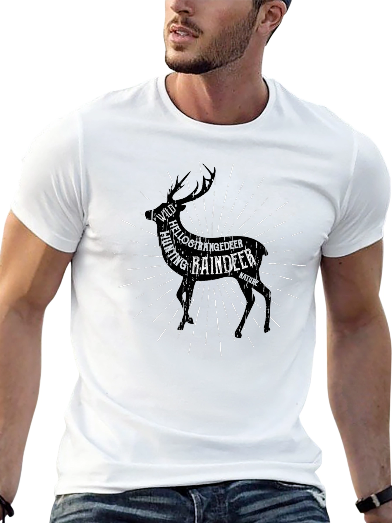 Reindeer Graphic Tee - Wild & Free Black T-Shirt