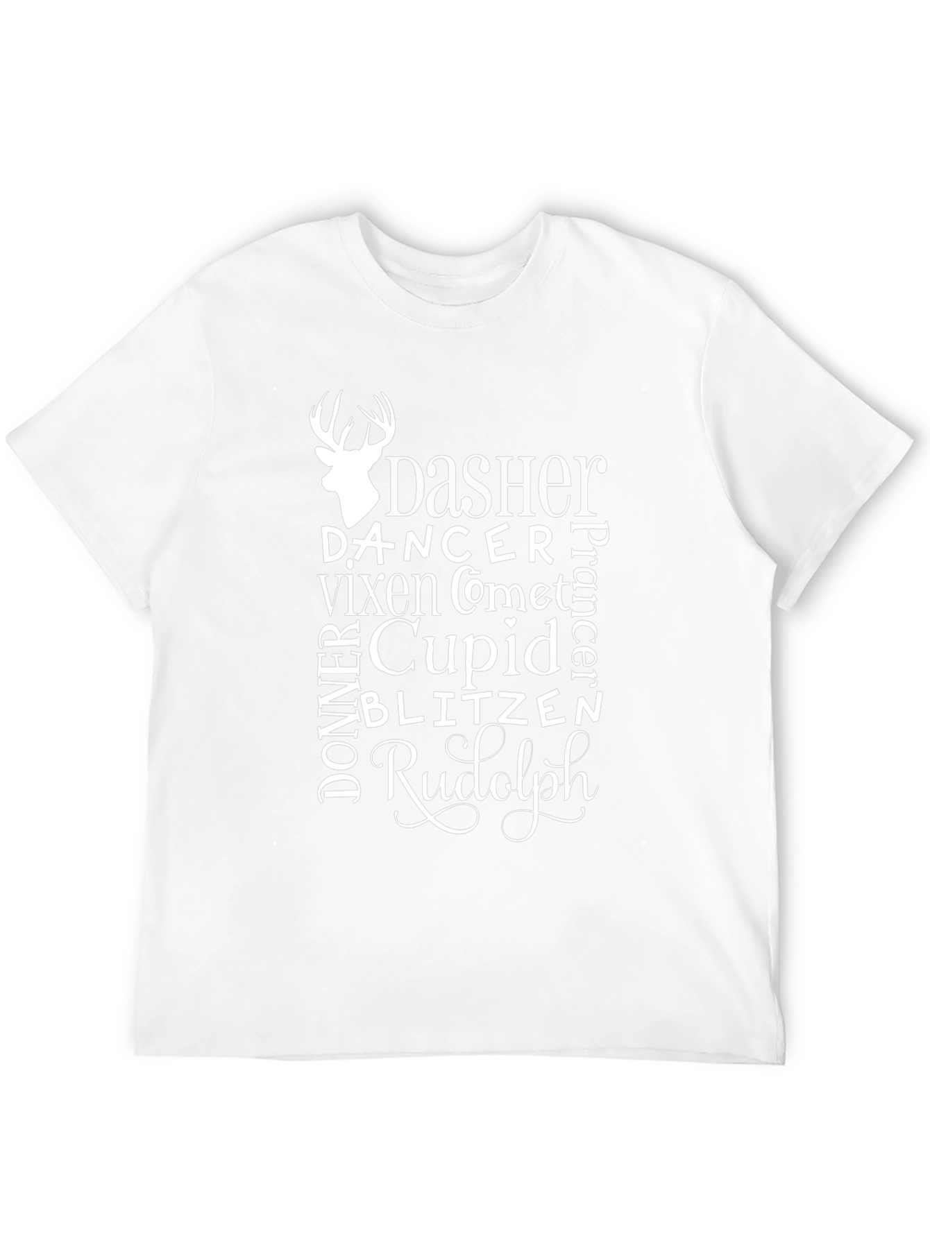 Reindeer Names Christmas T-Shirt - Holiday Apparel