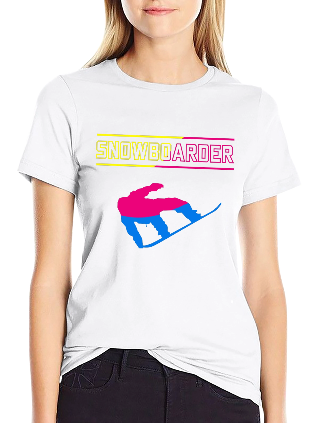 Snowboarder Graphic Tee - Black Cotton T-Shirt