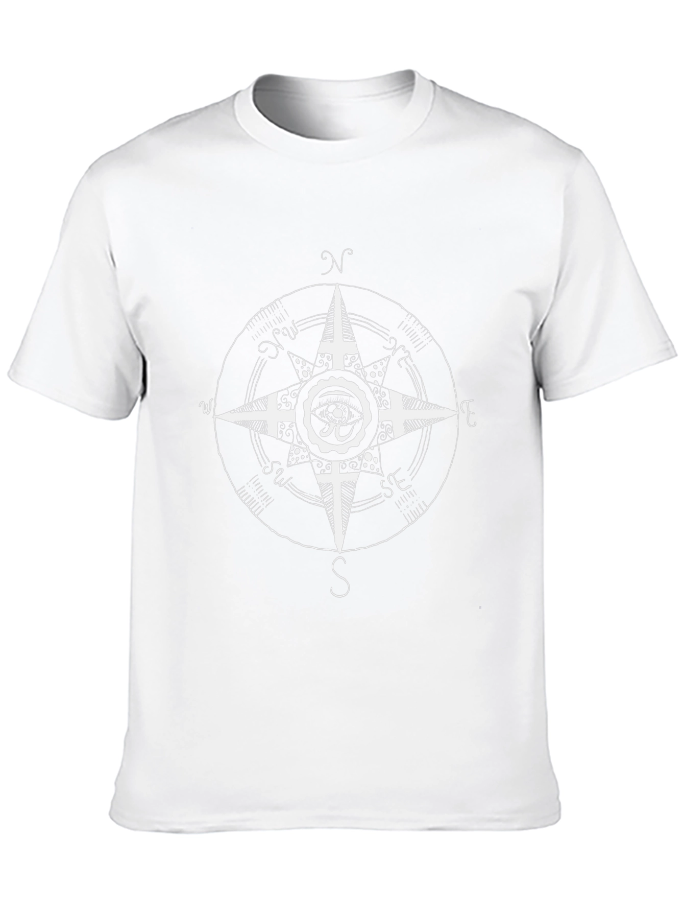 Compass Rose Graphic Tee - Black Cotton