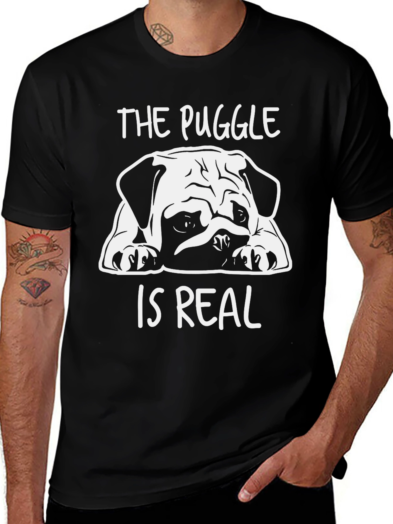 The Puggle is Real T-Shirt - Black