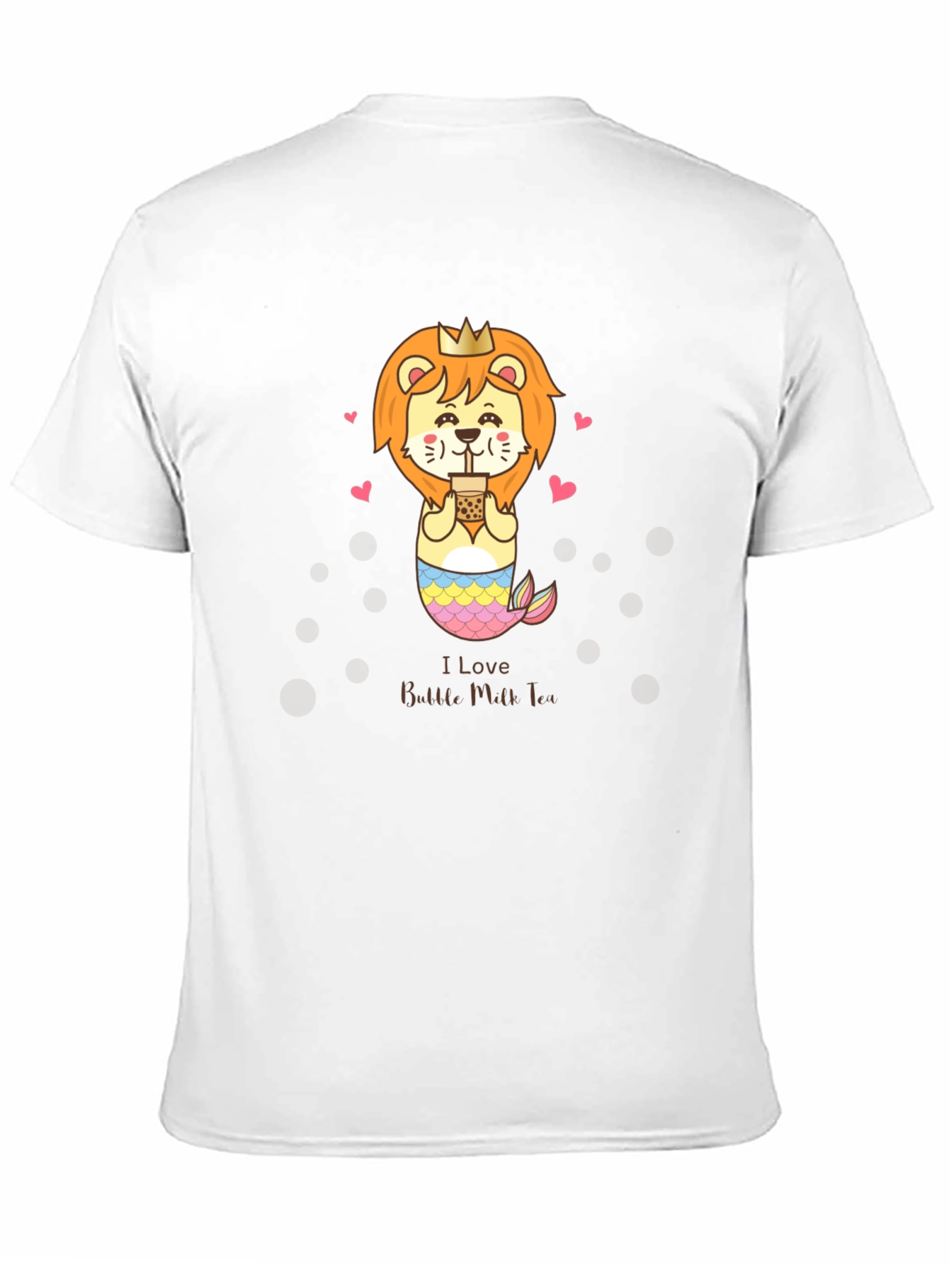 Cute Lion Mermaid Bubble Tea Graphic Tee