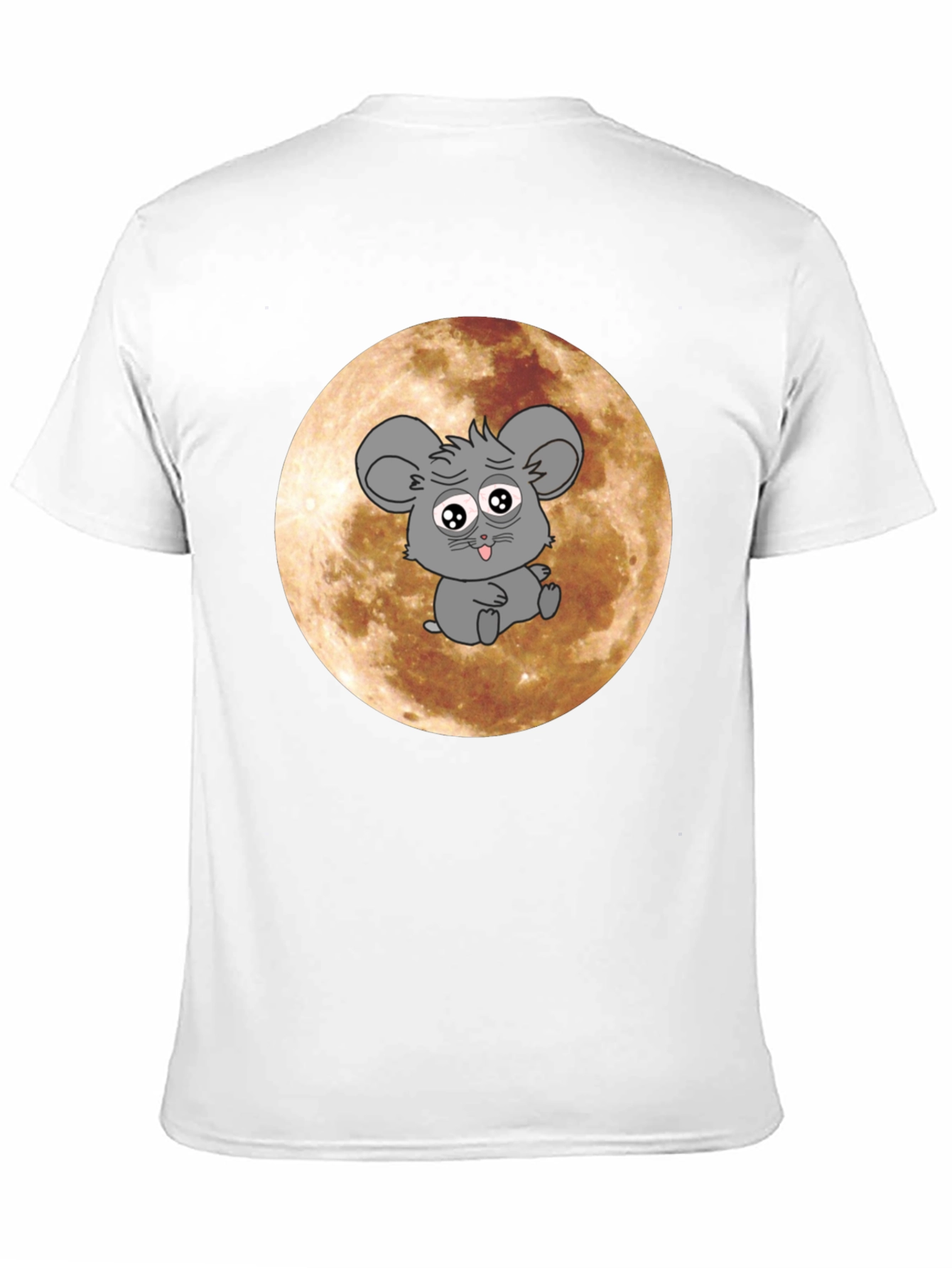 Cartoon Mouse Graphic Tee - Black Cotton T-Shirt