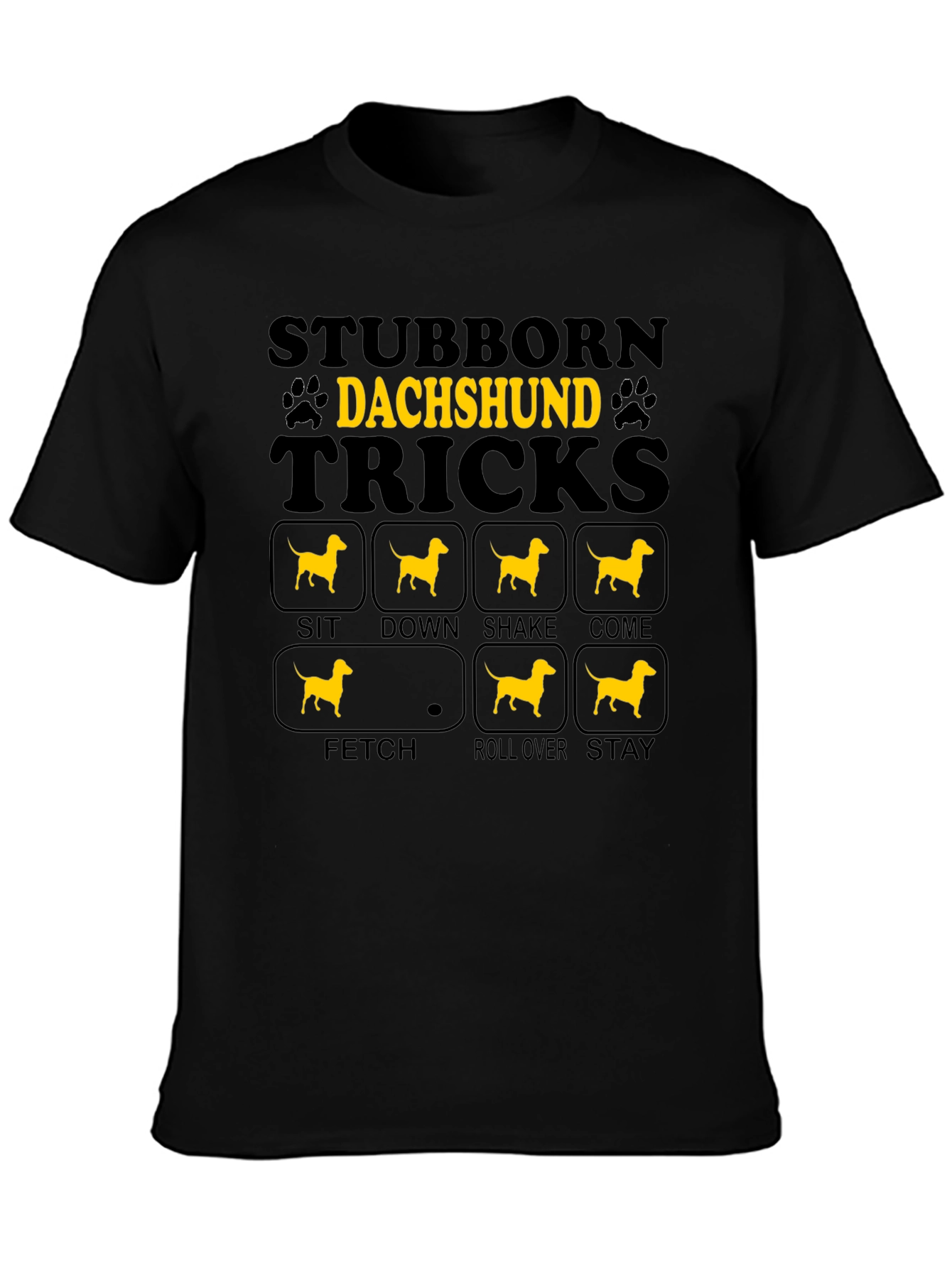 Stubborn Dachshund Tricks Graphic T-Shirt