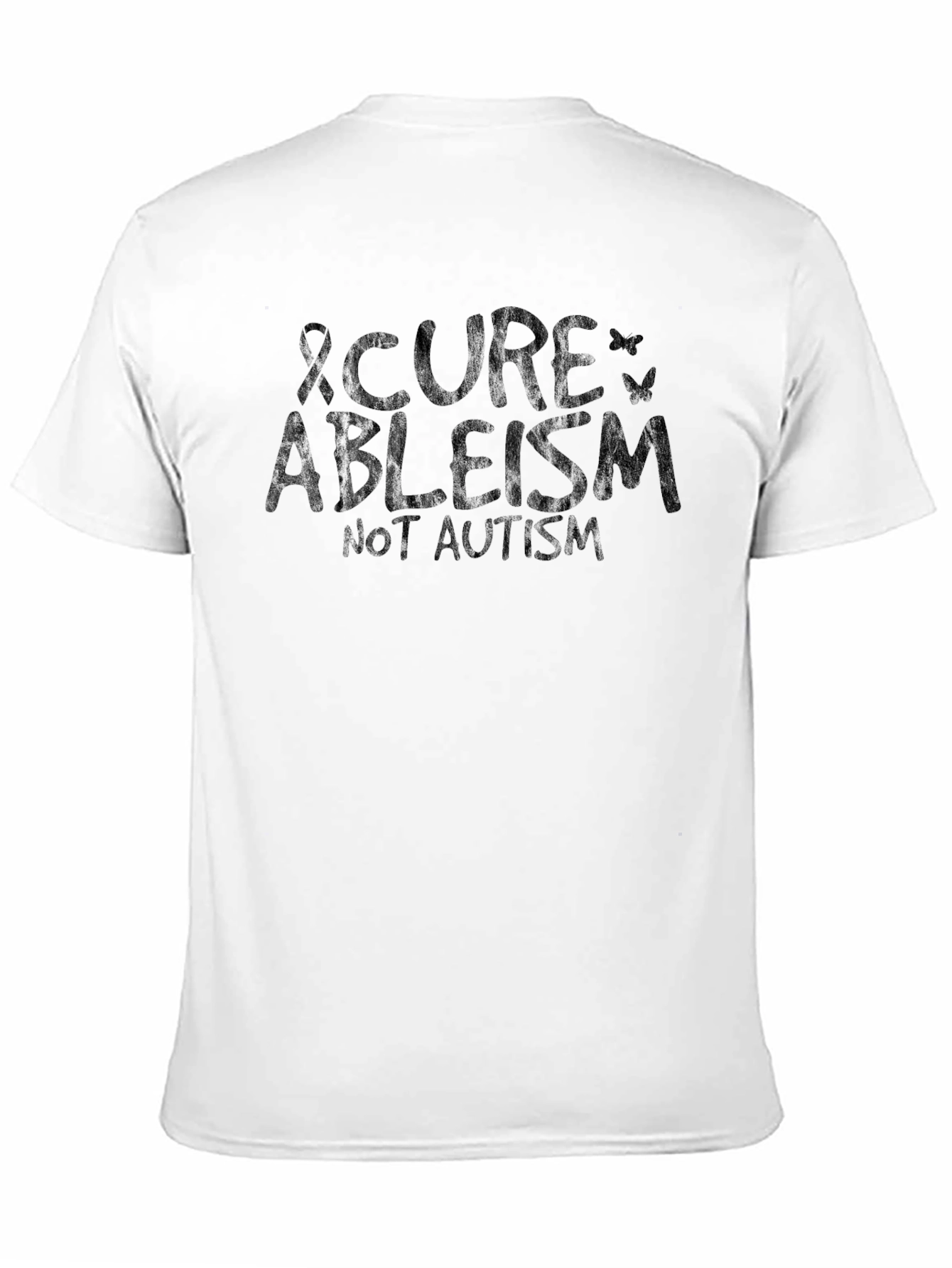 Cure Ableism Not Autism Black Graphic Tee