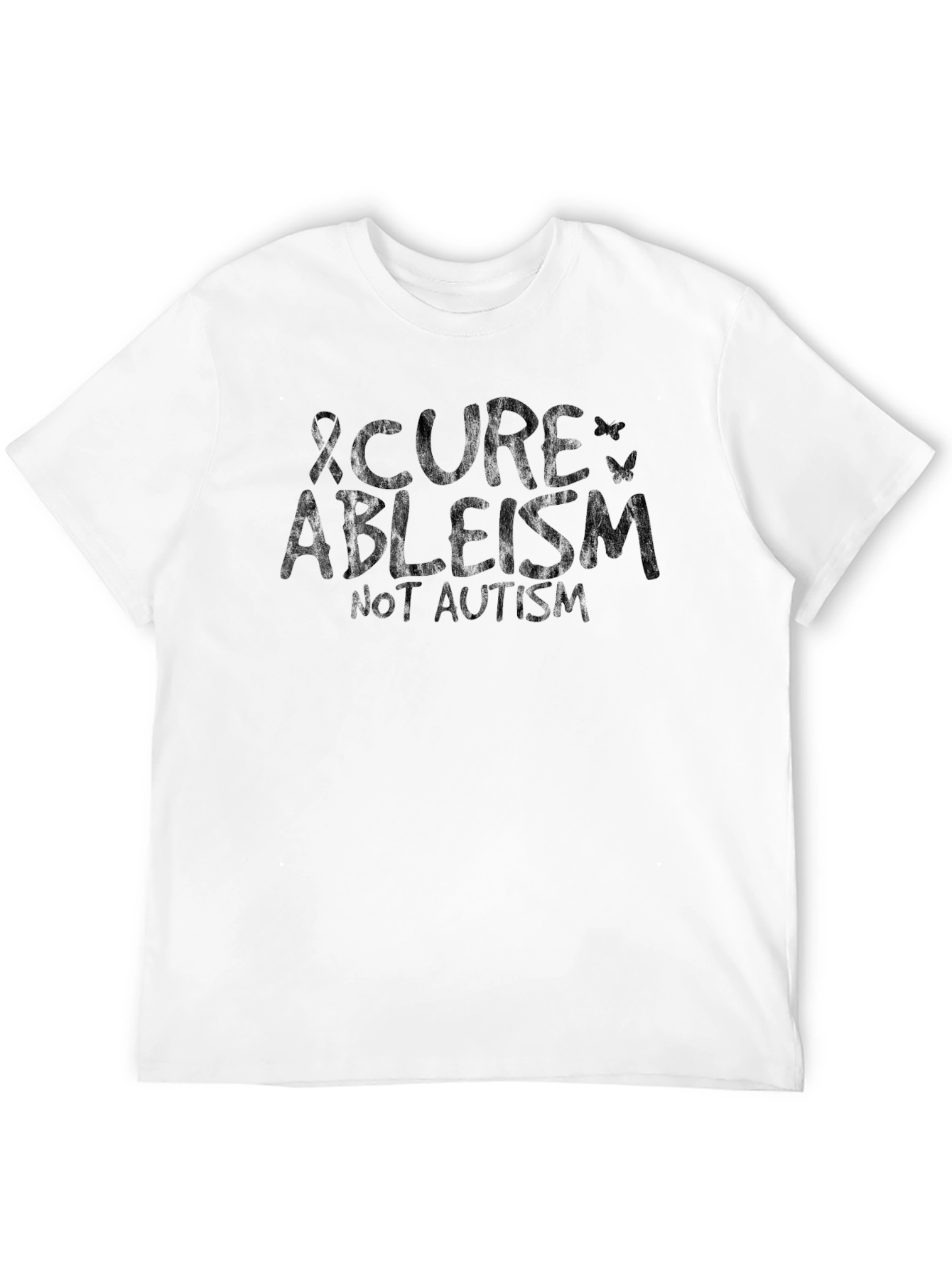 Cure Ableism Not Autism Black Graphic Tee