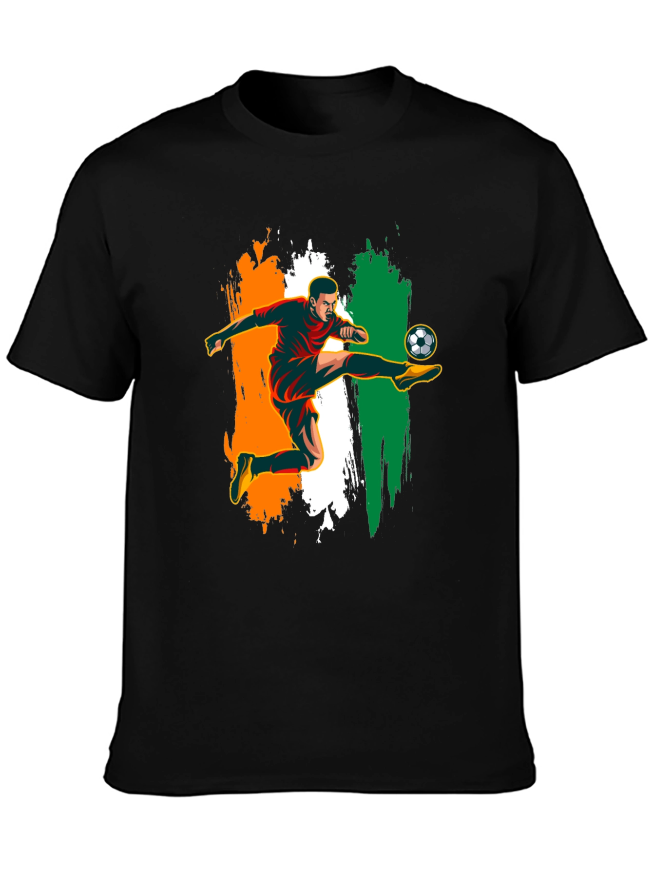 Soccer Player Graphic Black T-Shirt