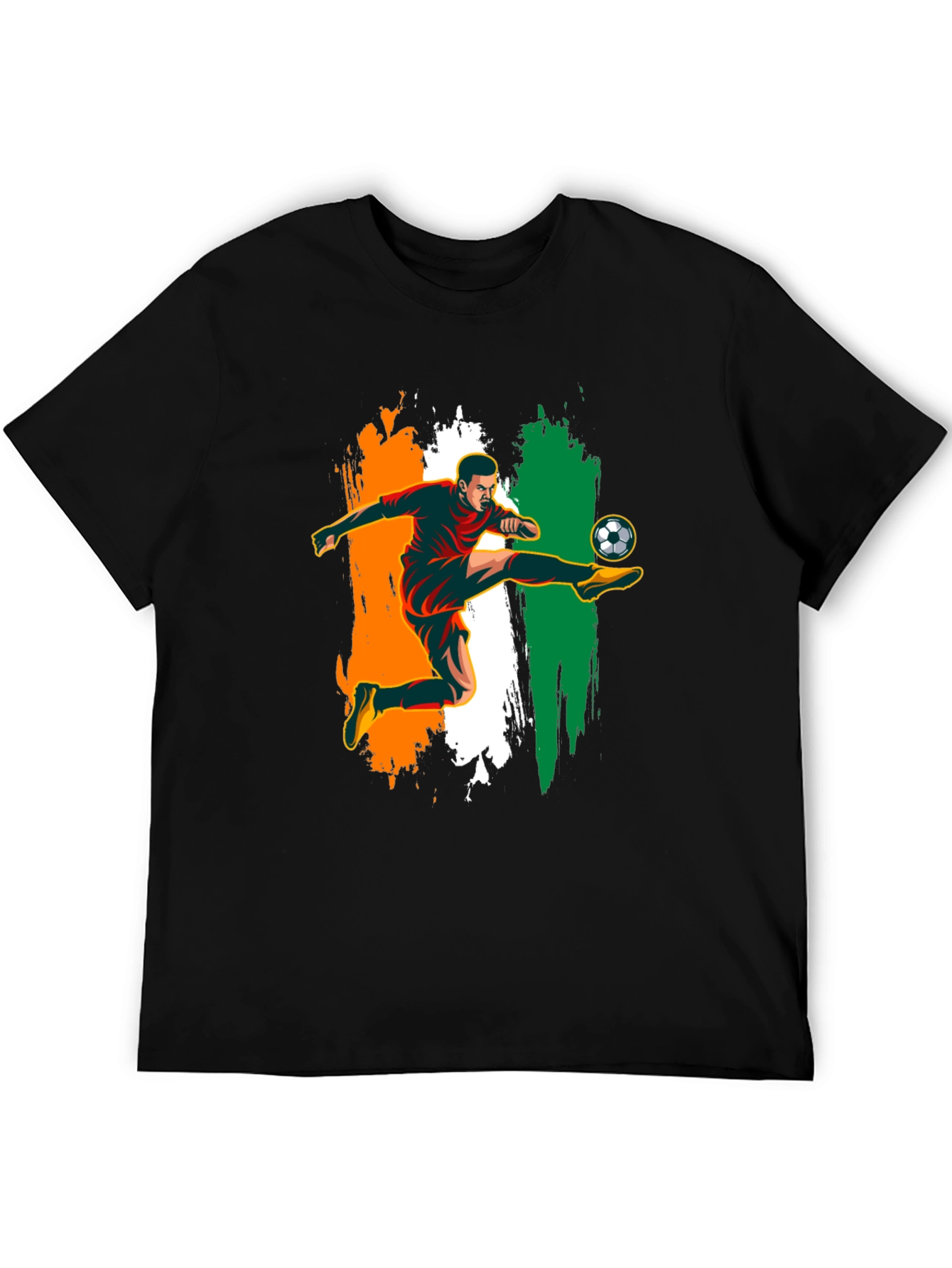 Soccer Player Graphic Black T-Shirt