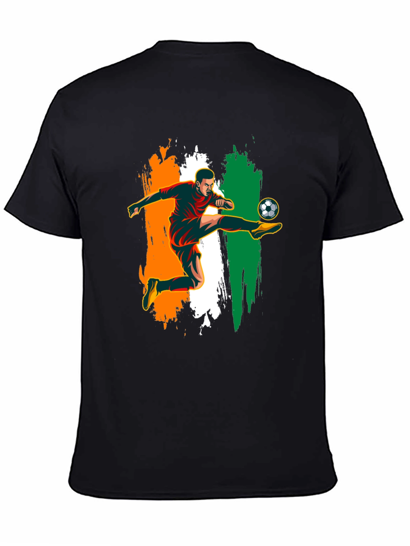 Soccer Player Graphic Black T-Shirt