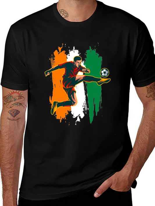 Soccer Player Graphic Black T-Shirt