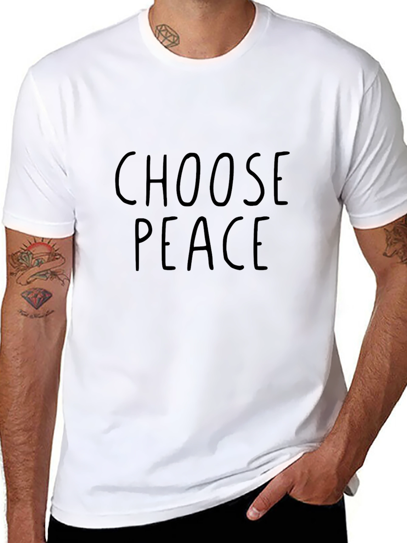 Choose Peace Black T-Shirt - Positive Message Tee