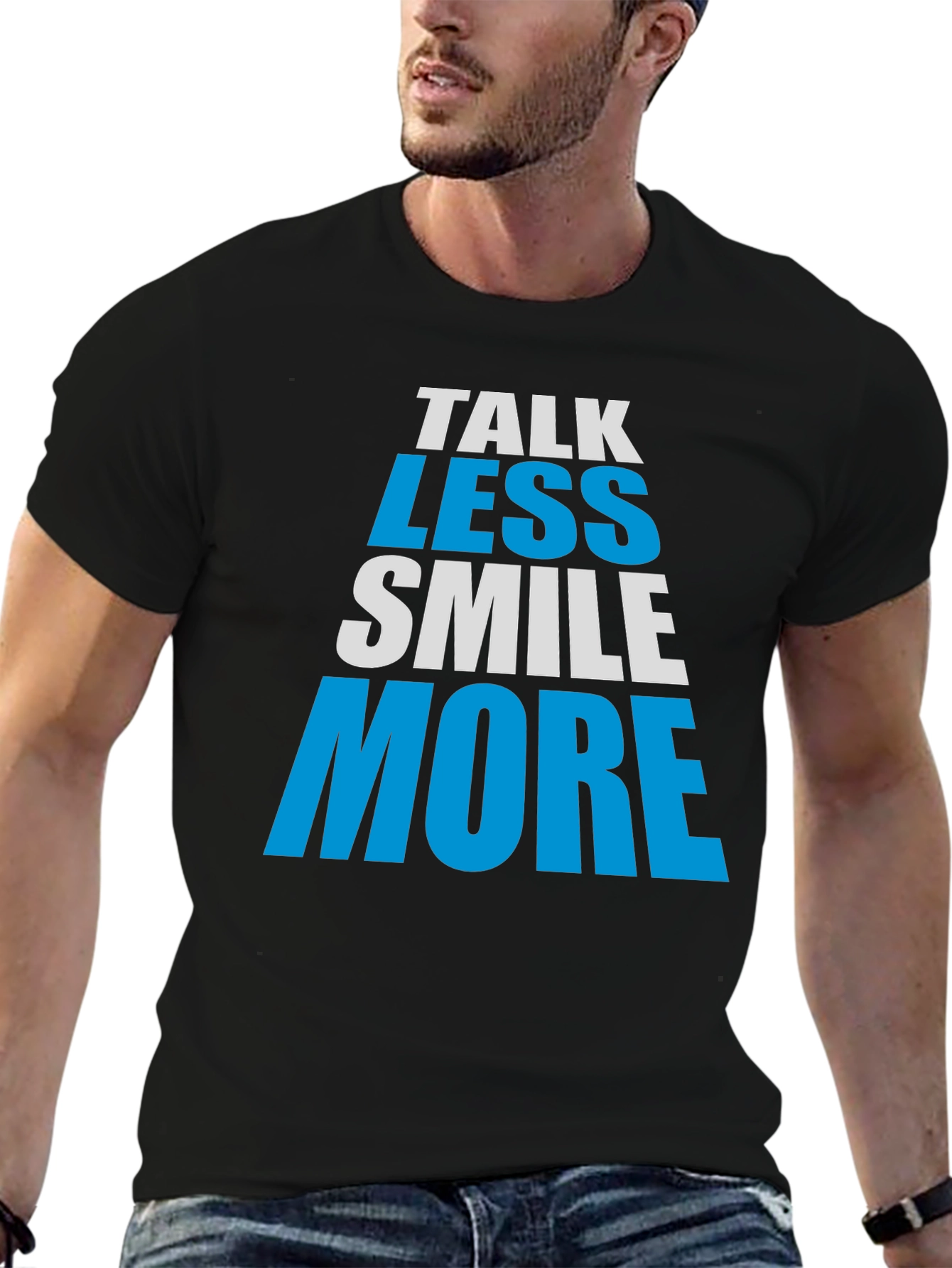 Talk Less Smile More Graphic Tee - Black