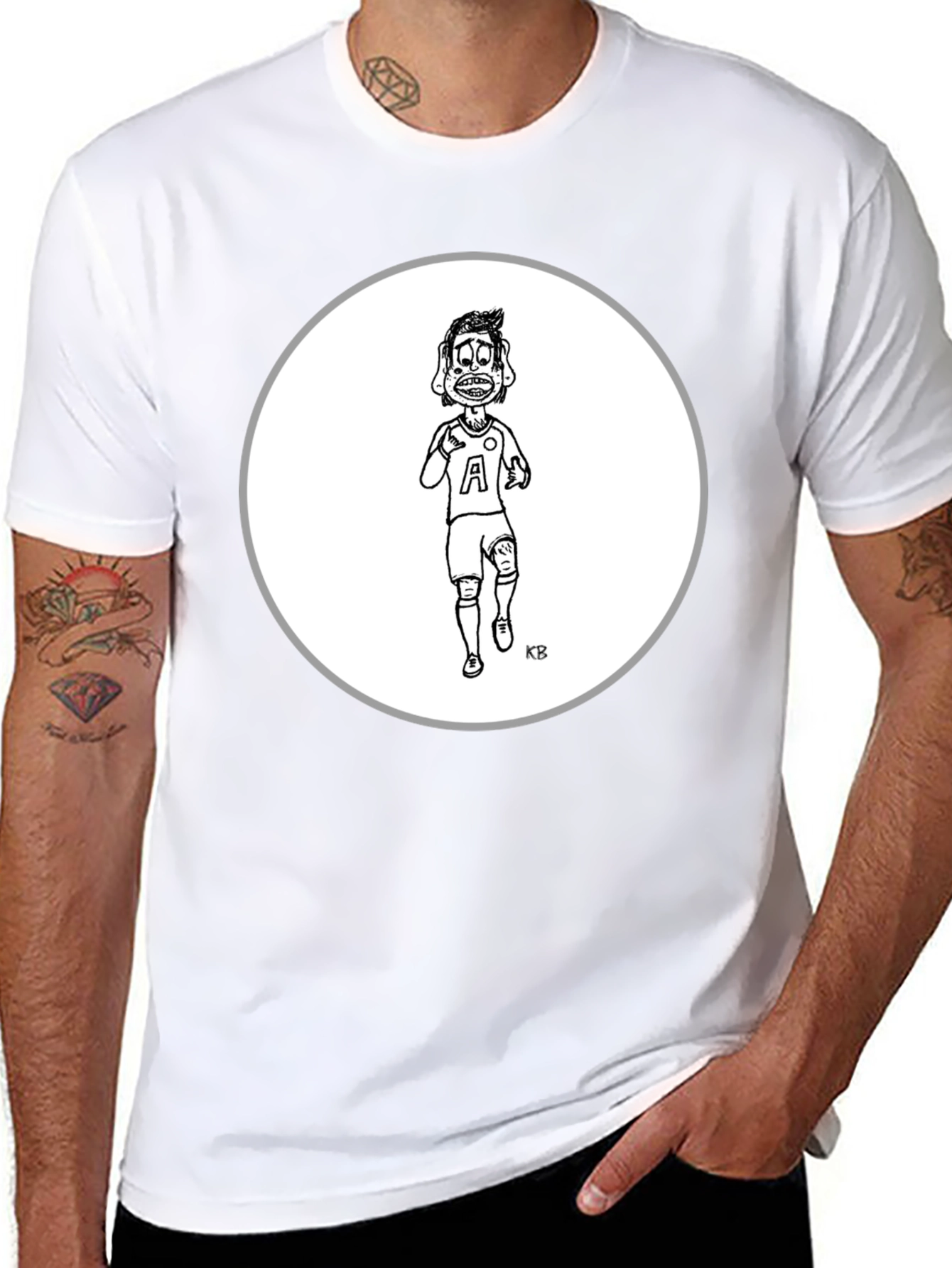 Cartoon Character Tee - Black