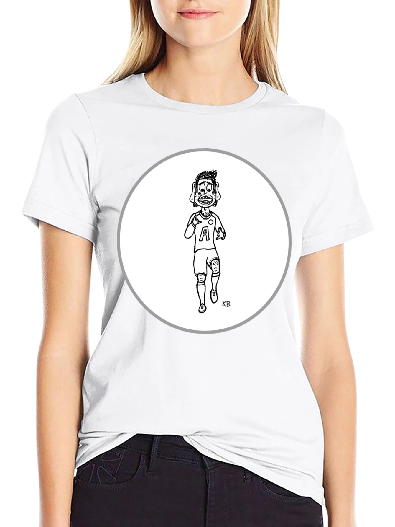 Cartoon Character Tee - Black