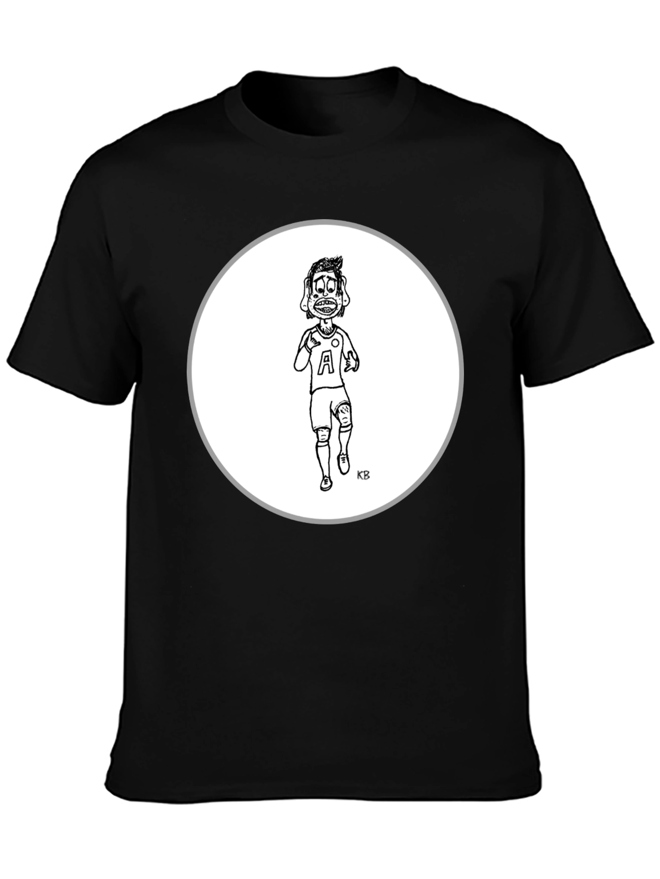 Cartoon Character Tee - Black