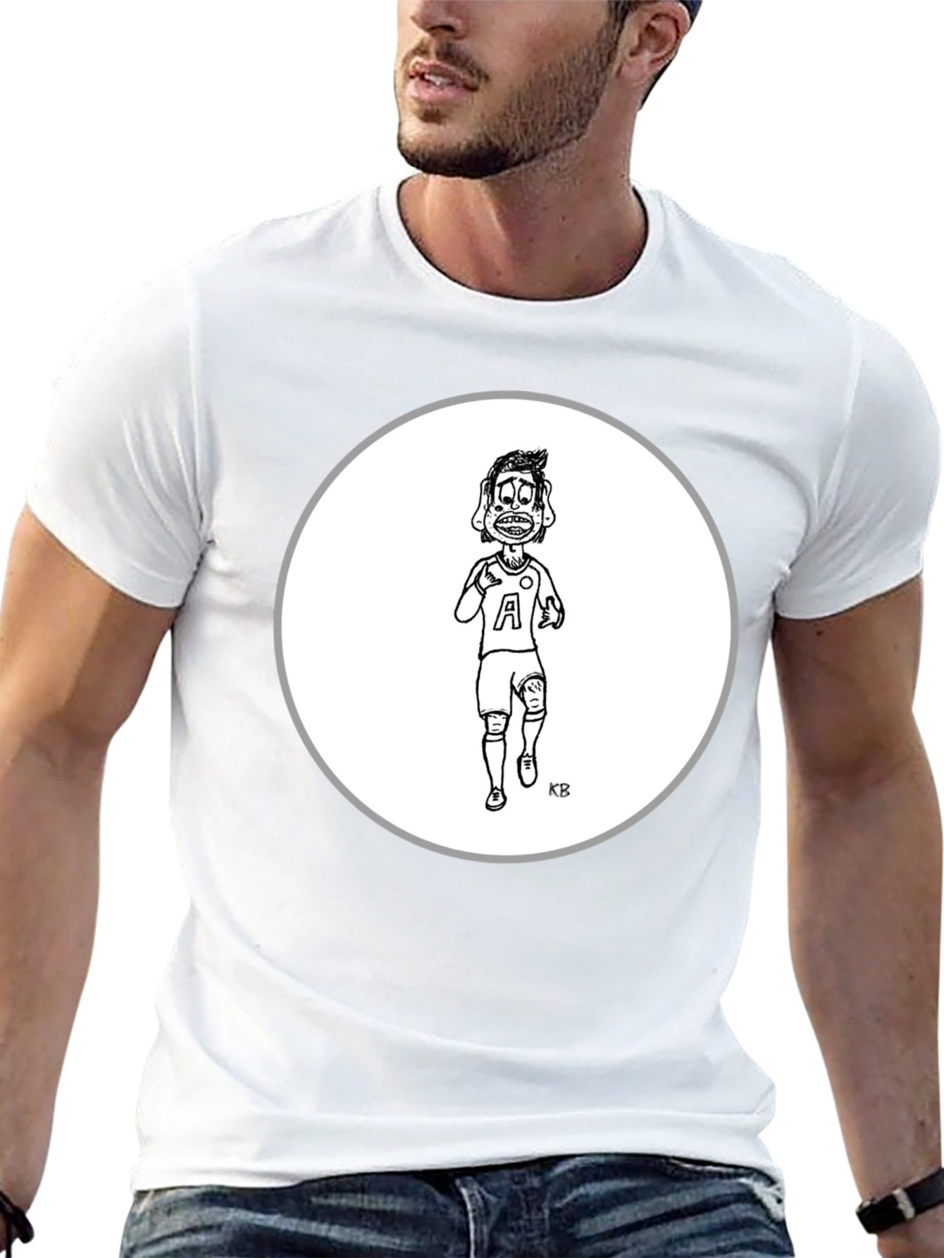 Cartoon Character Tee - Black