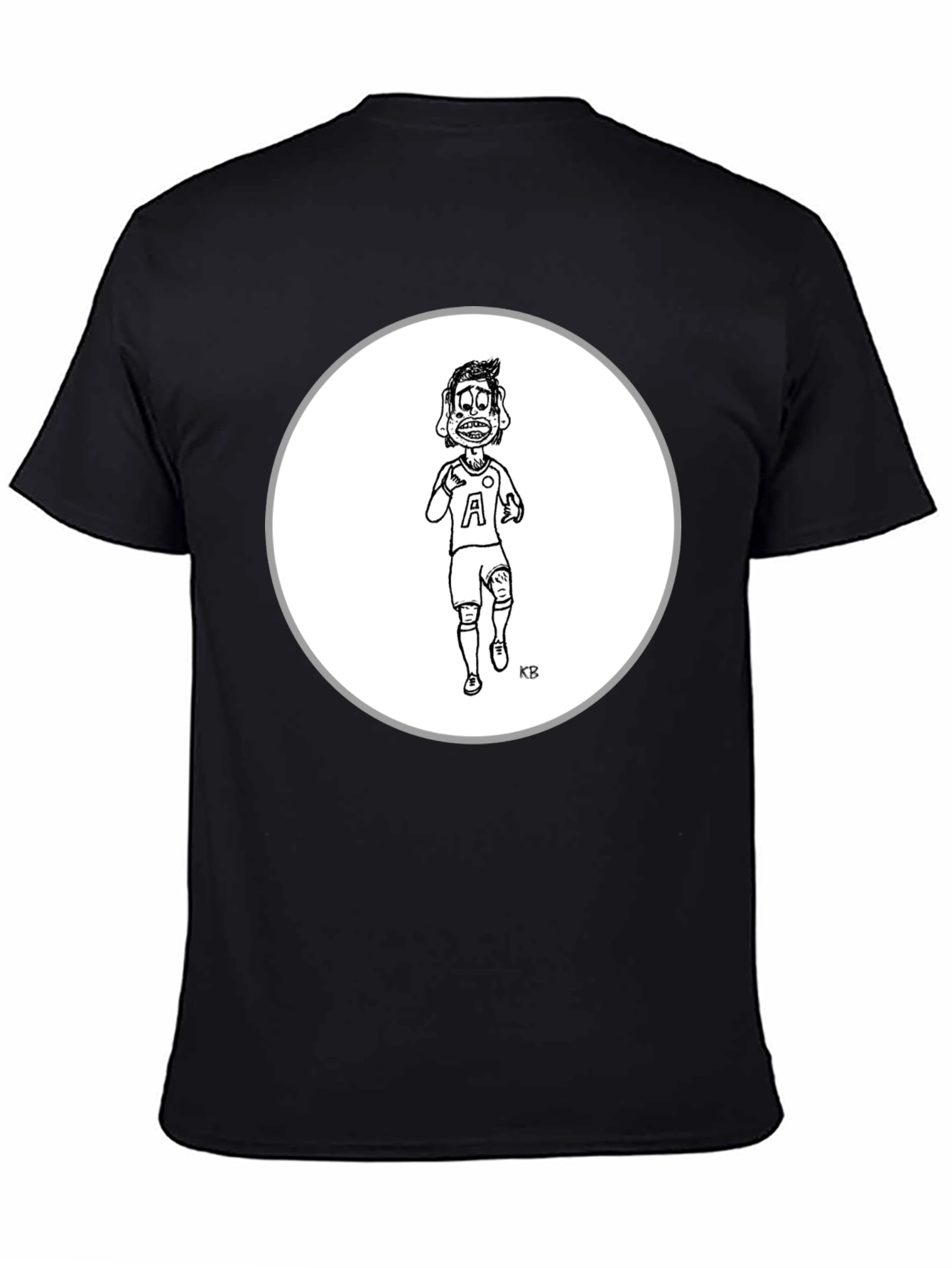 Cartoon Character Tee - Black