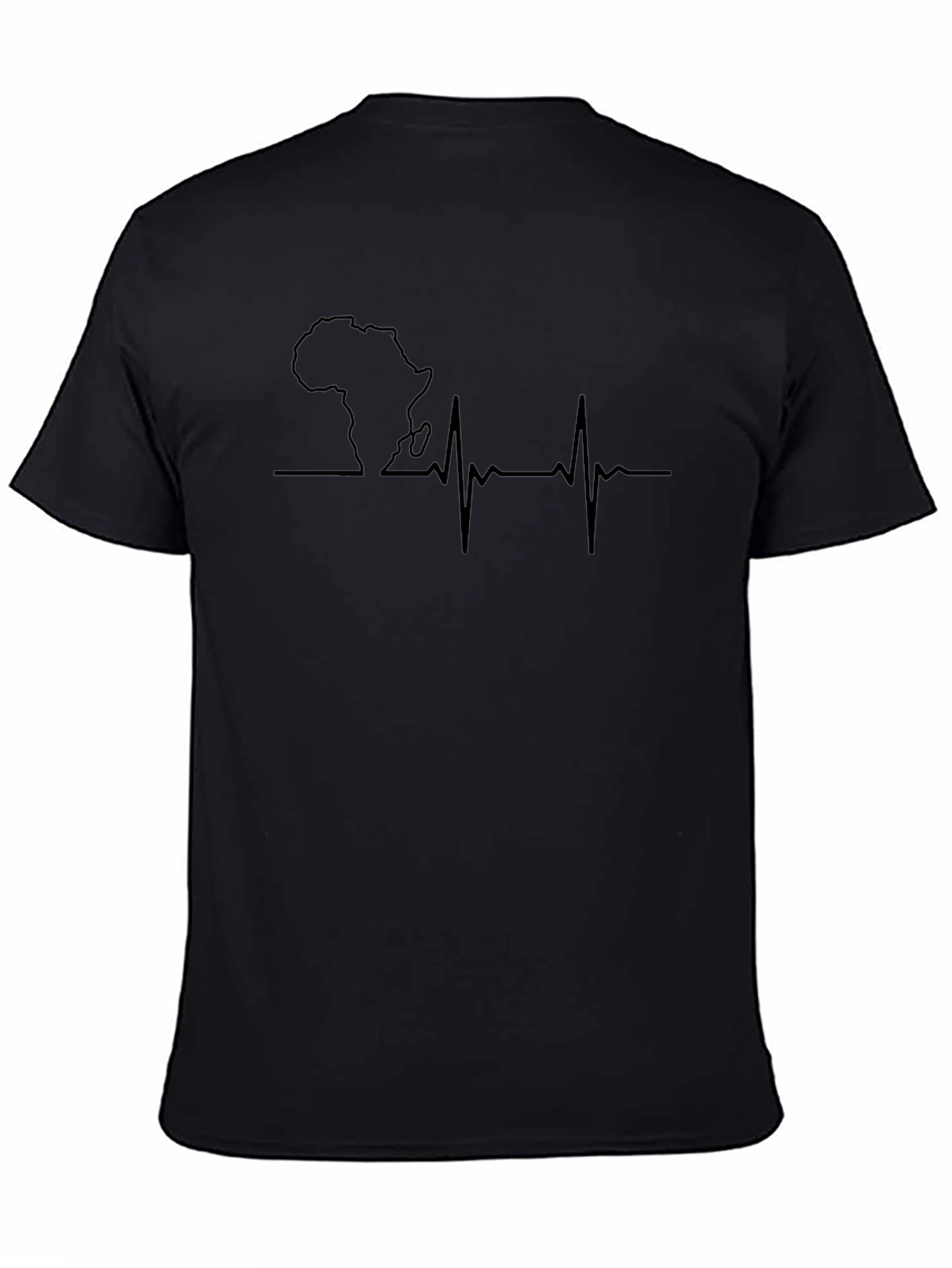 Africa Heartbeat Graphic Tee - Black