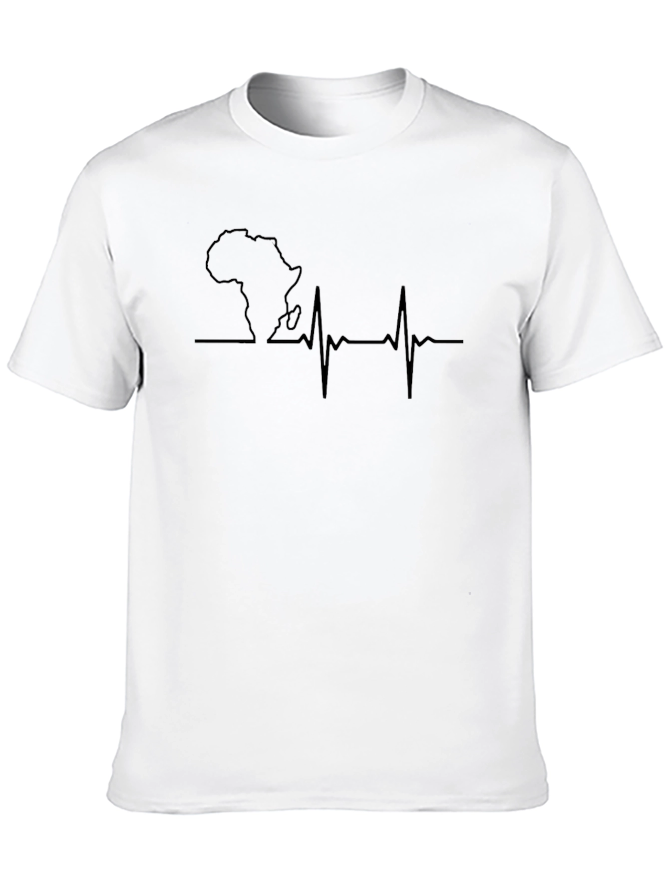 Africa Heartbeat Graphic Tee - Black