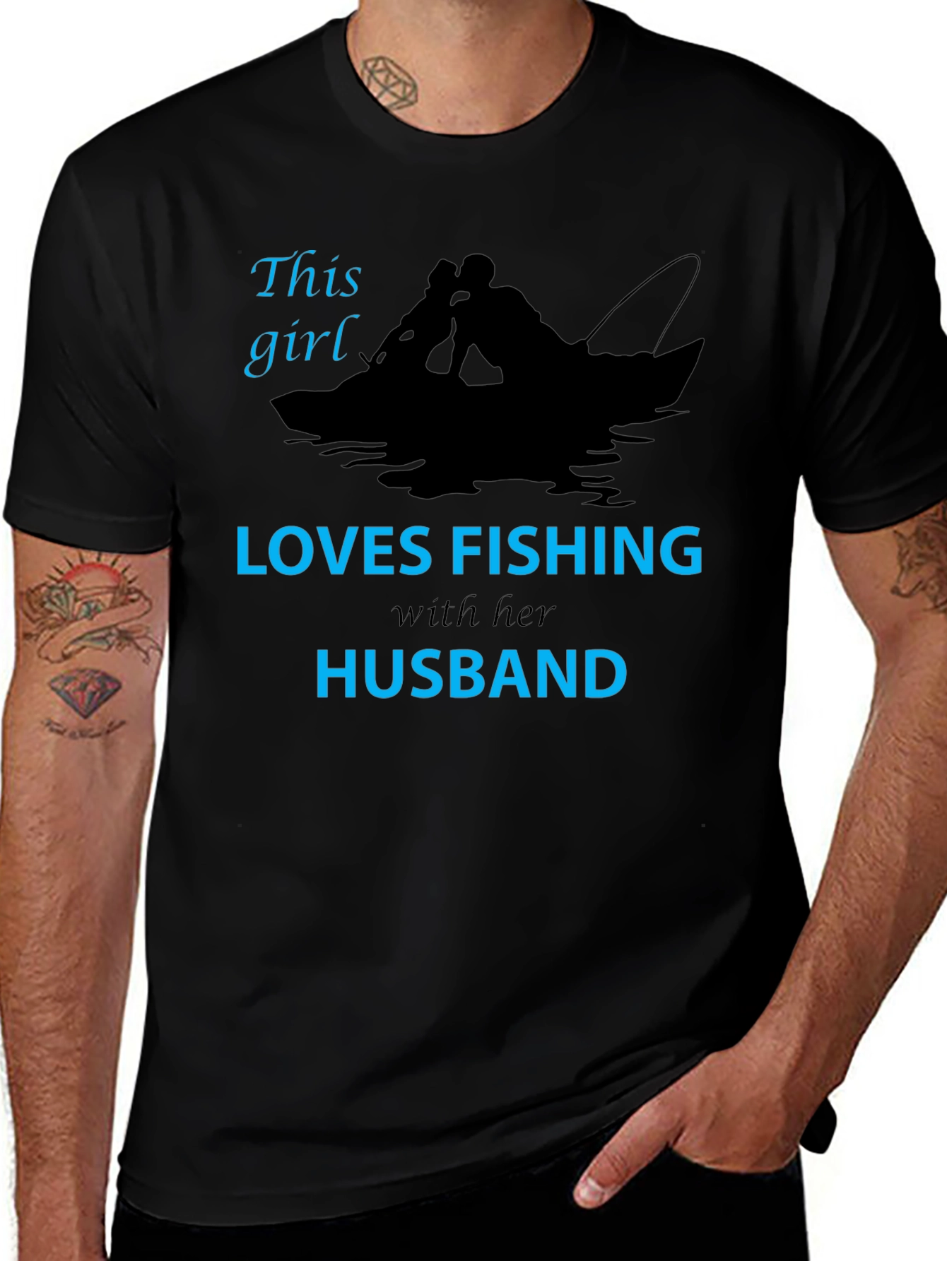 This Girl Loves Fishing with Her Husband T-Shirt