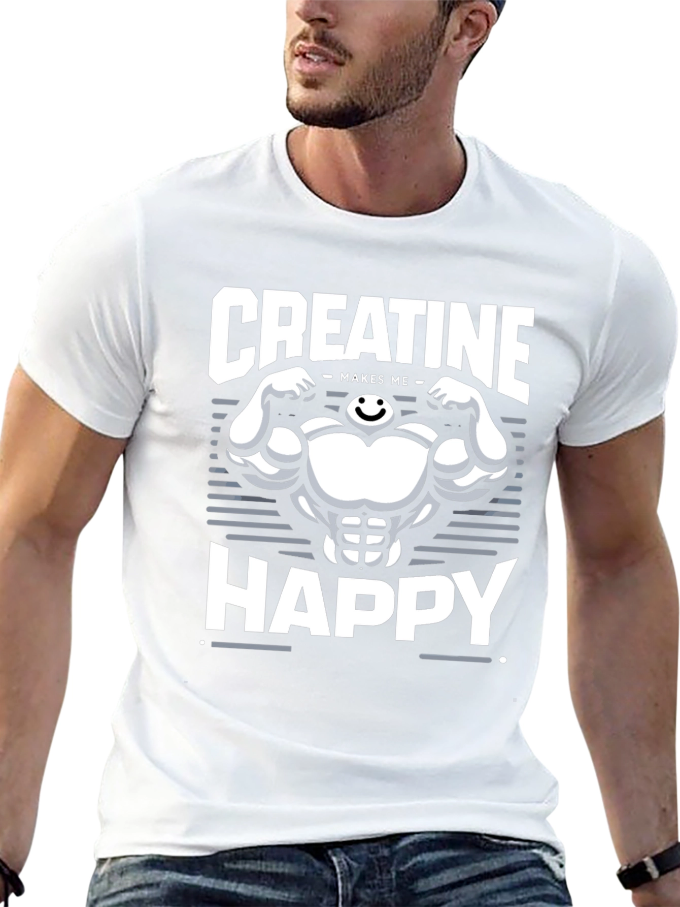 Creatine Makes Me Happy T-Shirt - Gym Motivation
