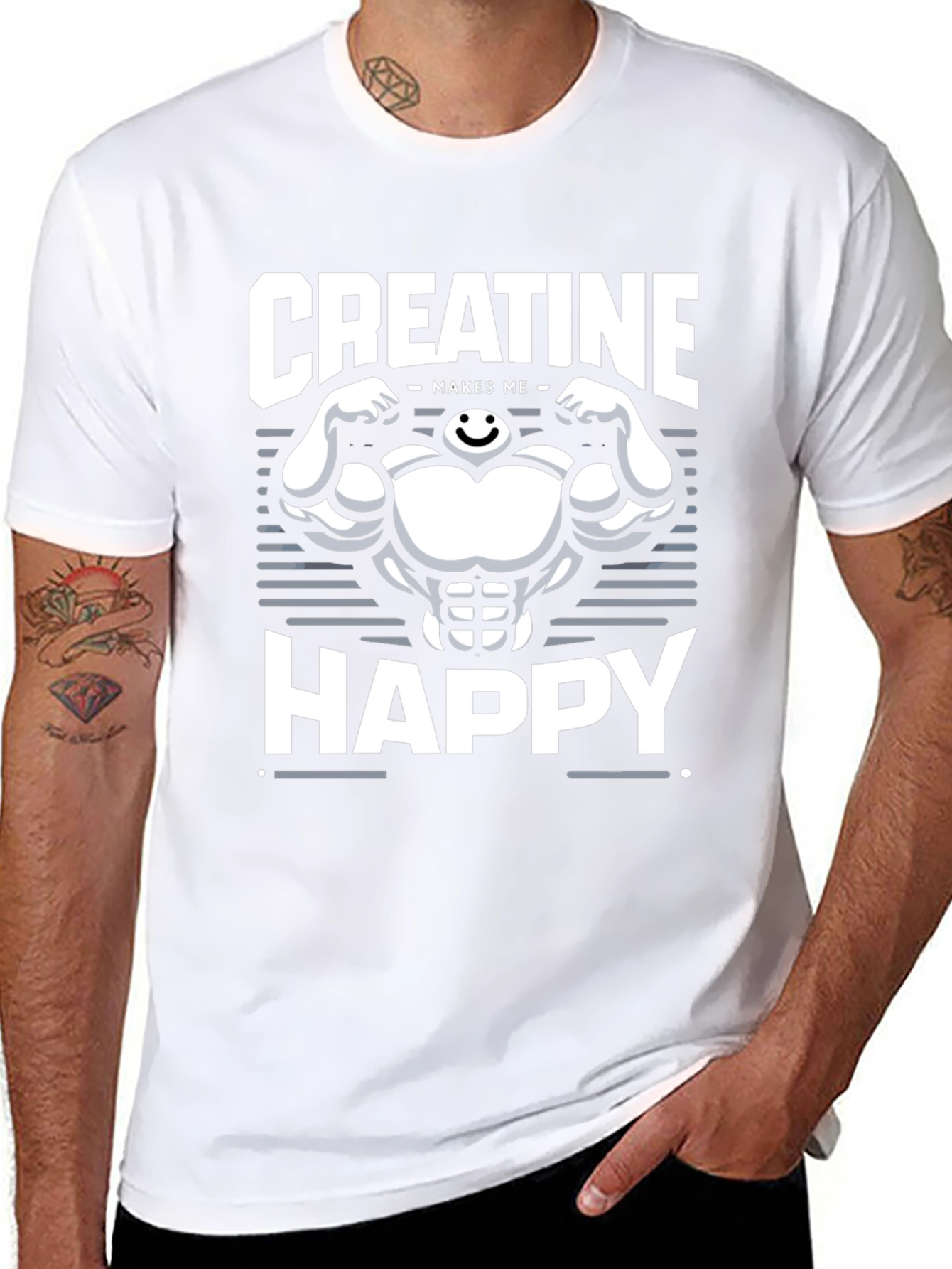 Creatine Makes Me Happy T-Shirt - Gym Motivation
