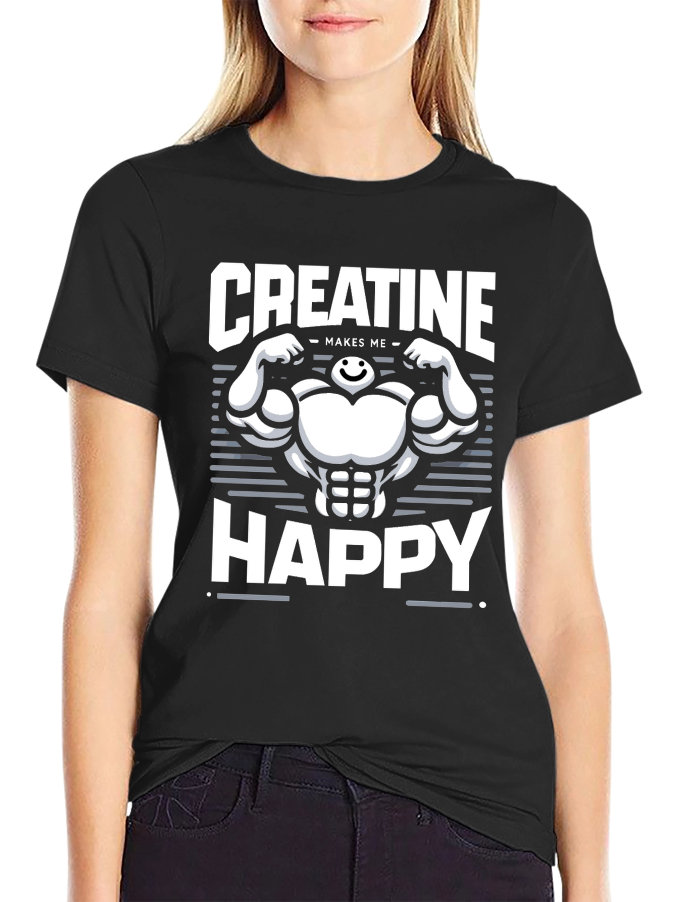 Creatine Makes Me Happy T-Shirt - Gym Motivation