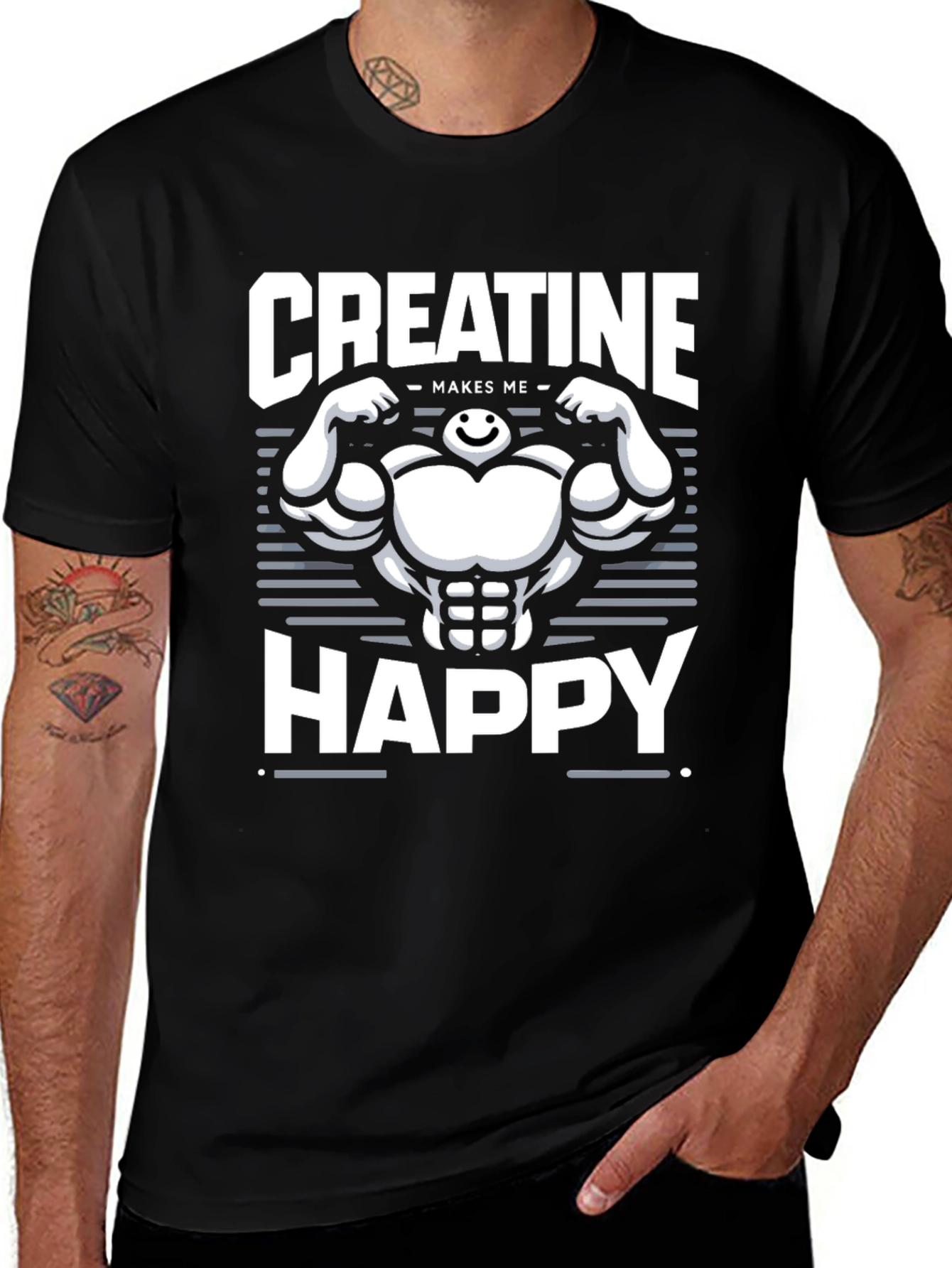 Creatine Makes Me Happy T-Shirt - Gym Motivation