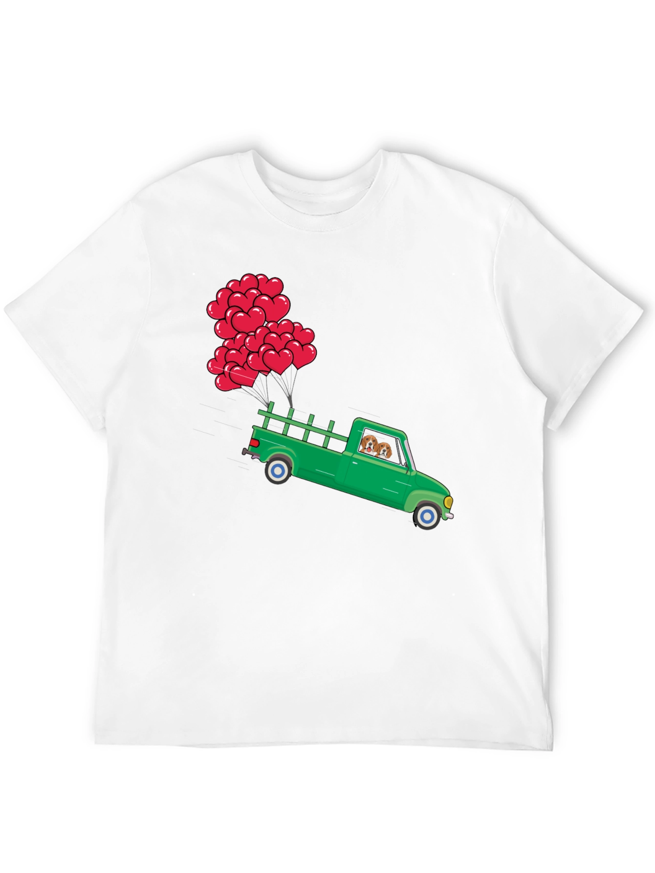Truck with Heart Balloons Graphic Tee