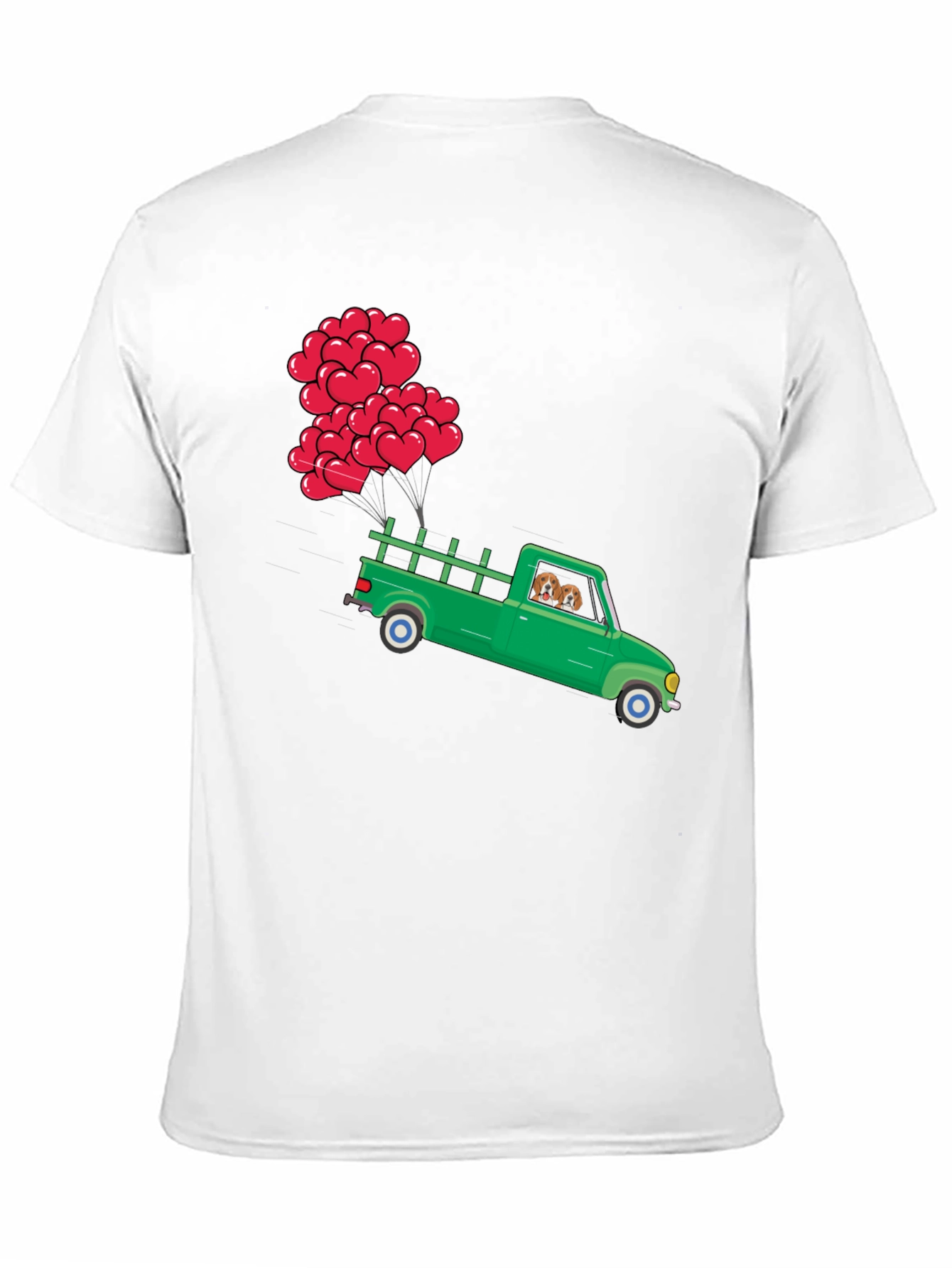 Truck with Heart Balloons Graphic Tee