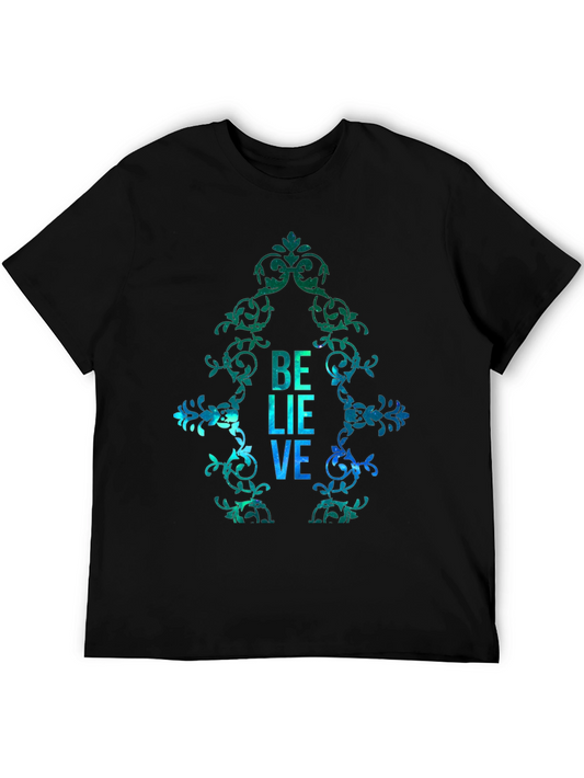 Believe Graphic Print Mens T-Shirt